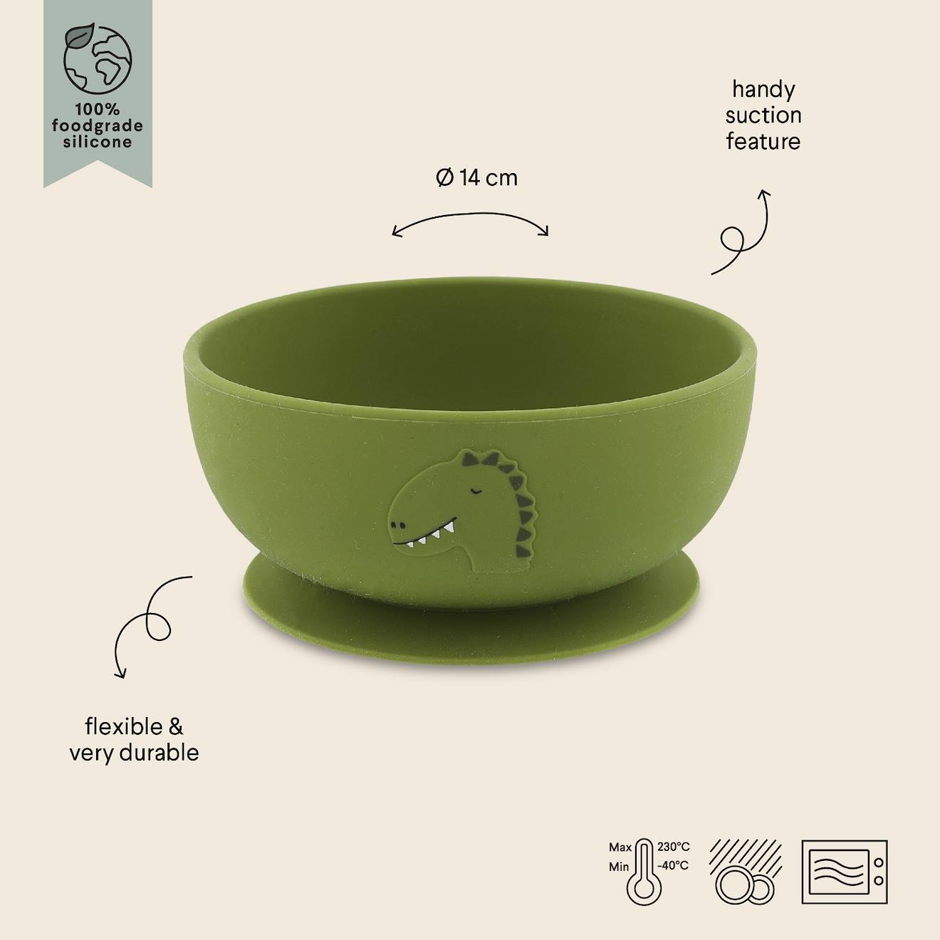 Bol En Silicone Avec Ventouse Vert (Trixie) - Image 1
