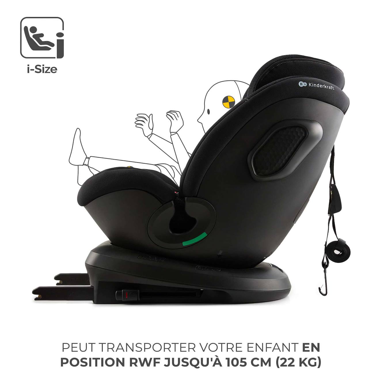 Siege Auto Xpedition 3 I Size Pratique Confortable Noir (Kinderkraft) - Image 2