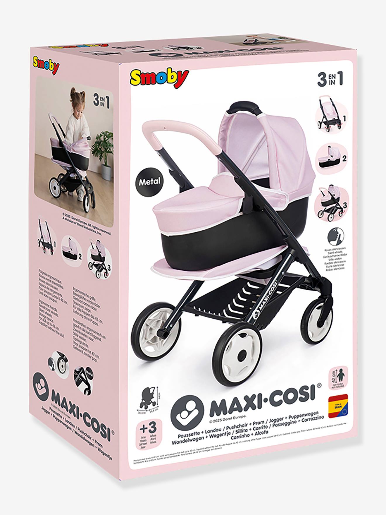 SMOBY Maxi-Cosi Poussette+Landau 3 en 1 pas cher