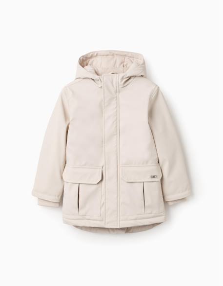 Parka en caoutchouc à capuche et doublure en jersey  - vertbaudet enfant
