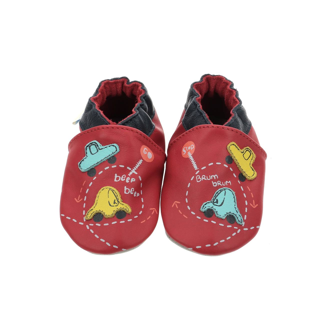 Chaussons Bébé Car Traffic Jam Rouge Marine