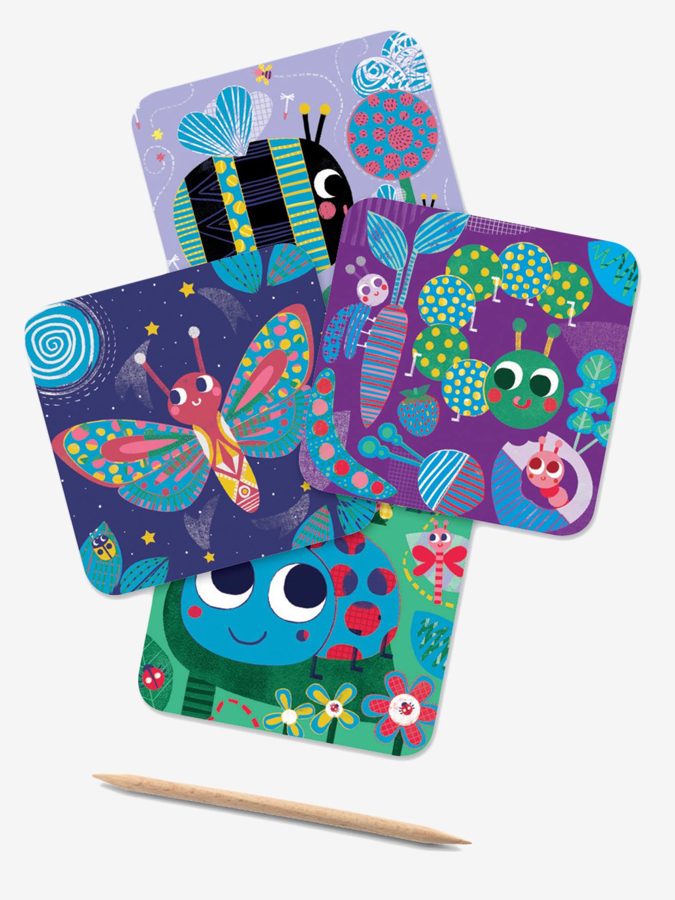 48 Cartes à Gratter Magiques Pour Enfants - Thème Pâques (lapin, œuf, Carotte) Avec Stylos En Bois Et Ficelles