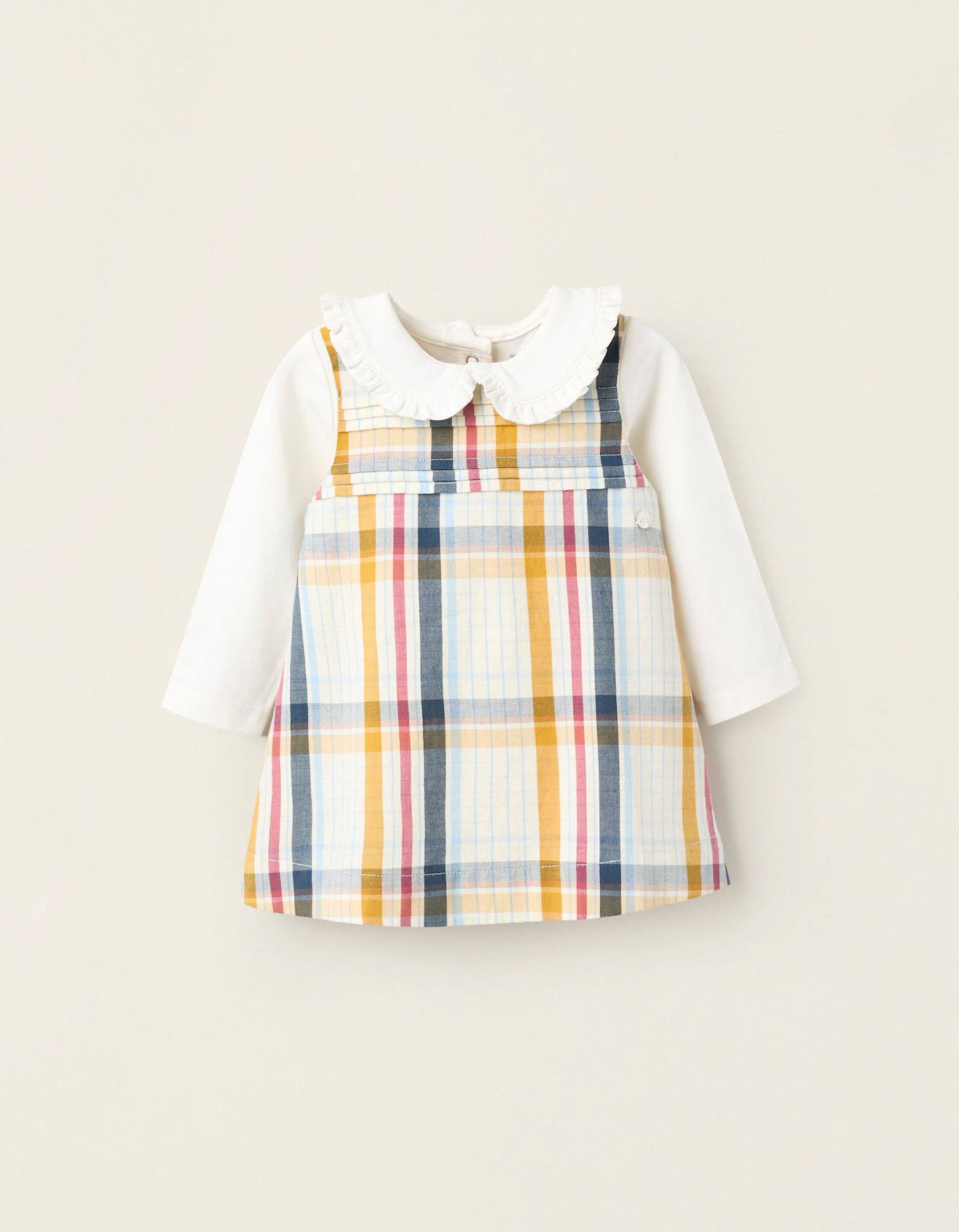 Body + Robe-salopette À Carreaux Brothers & Sisters Blanc