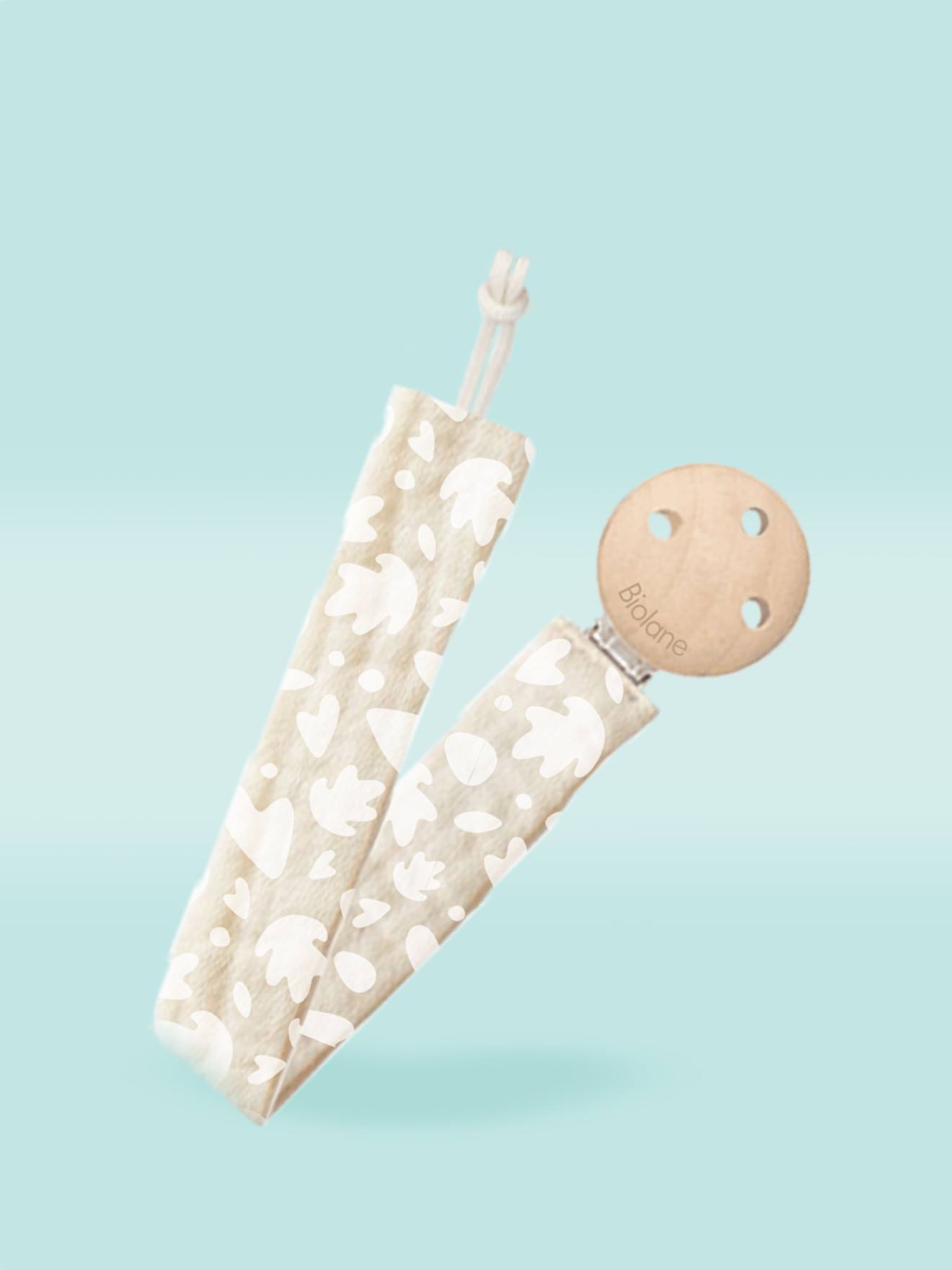 Attache-sucette Ronde Beige