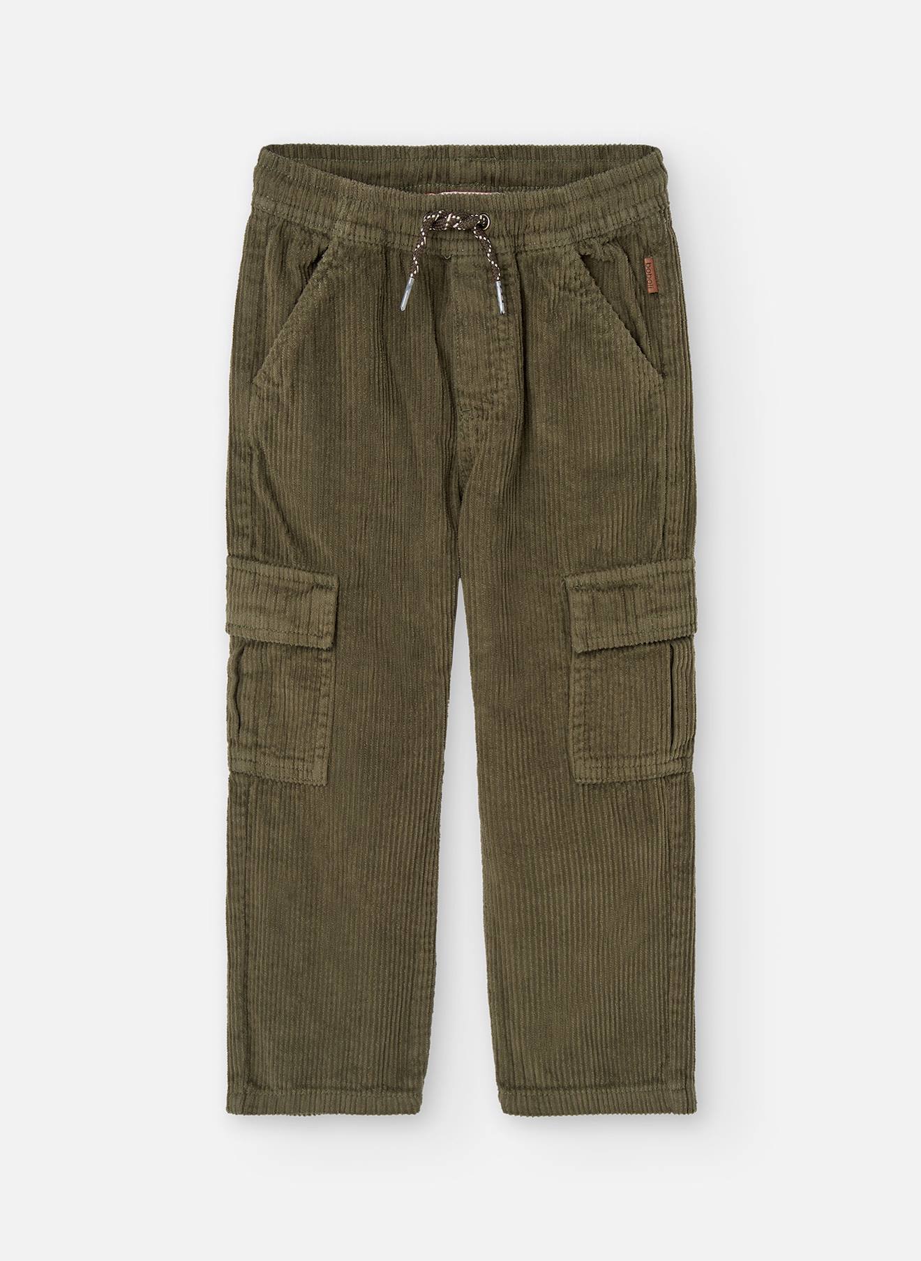 Pantalon Garçon En Velours Côtelé Vert