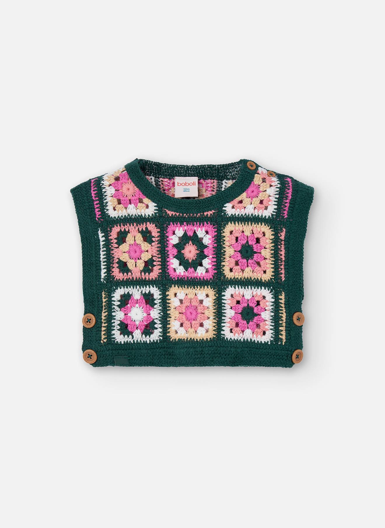 Gilet Fille À Carreaux Tons Vert