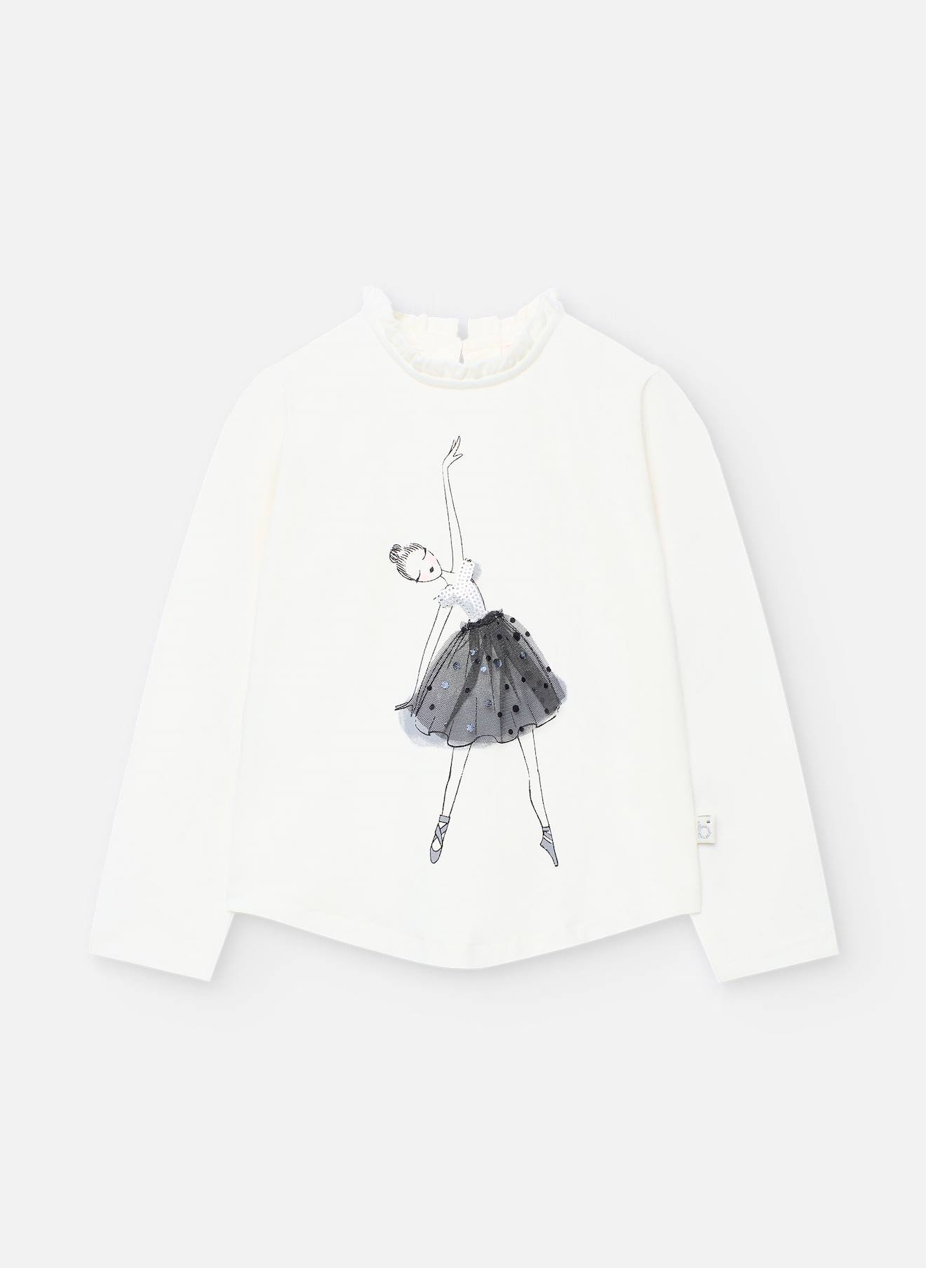 T-shirt Fille En Maille He Blanc
