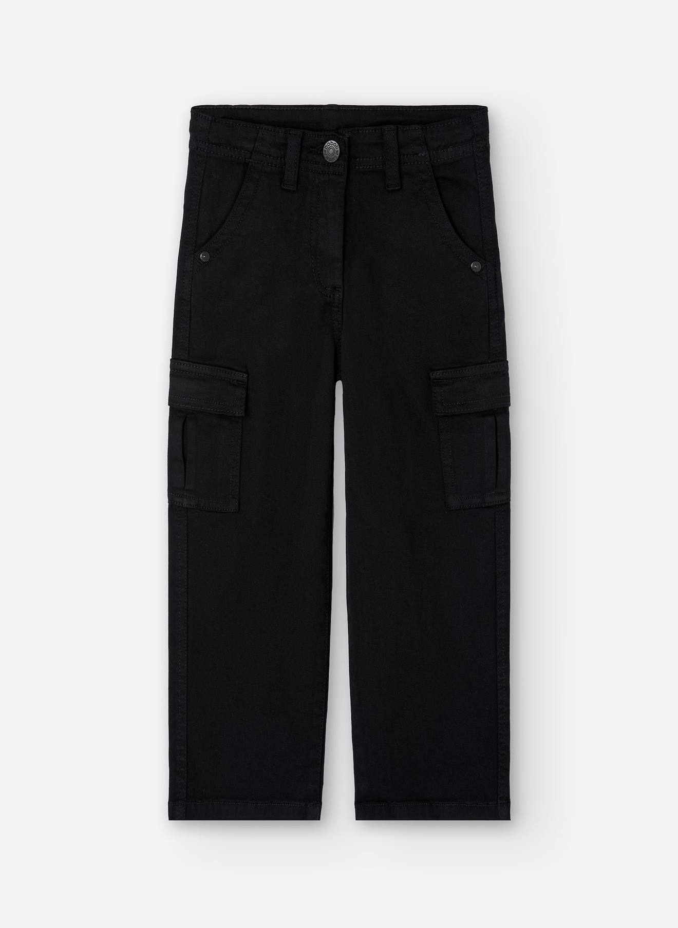 Pantalon En Toile Stretch Noir