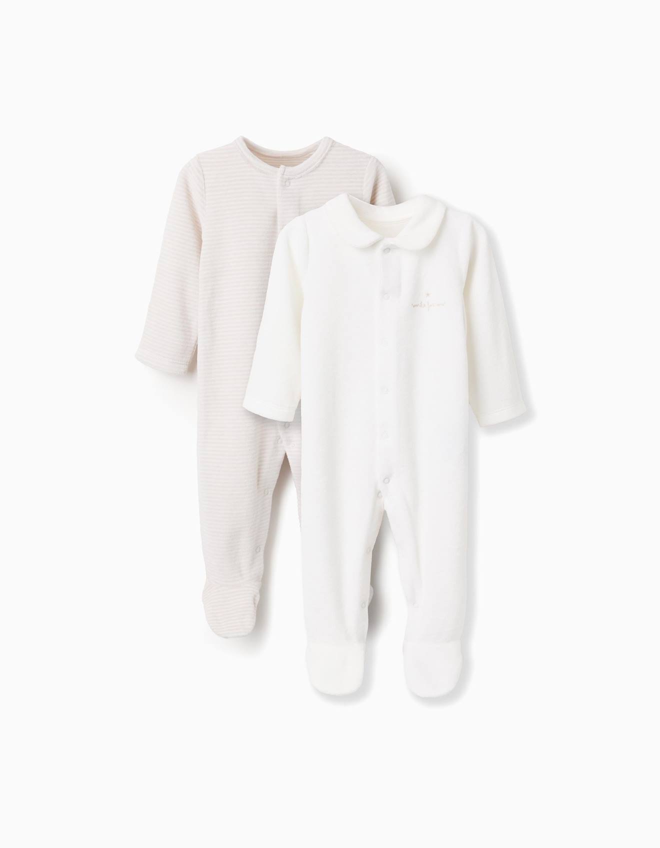 Pack 2 Grenouillères En Velours Smile Multicolore