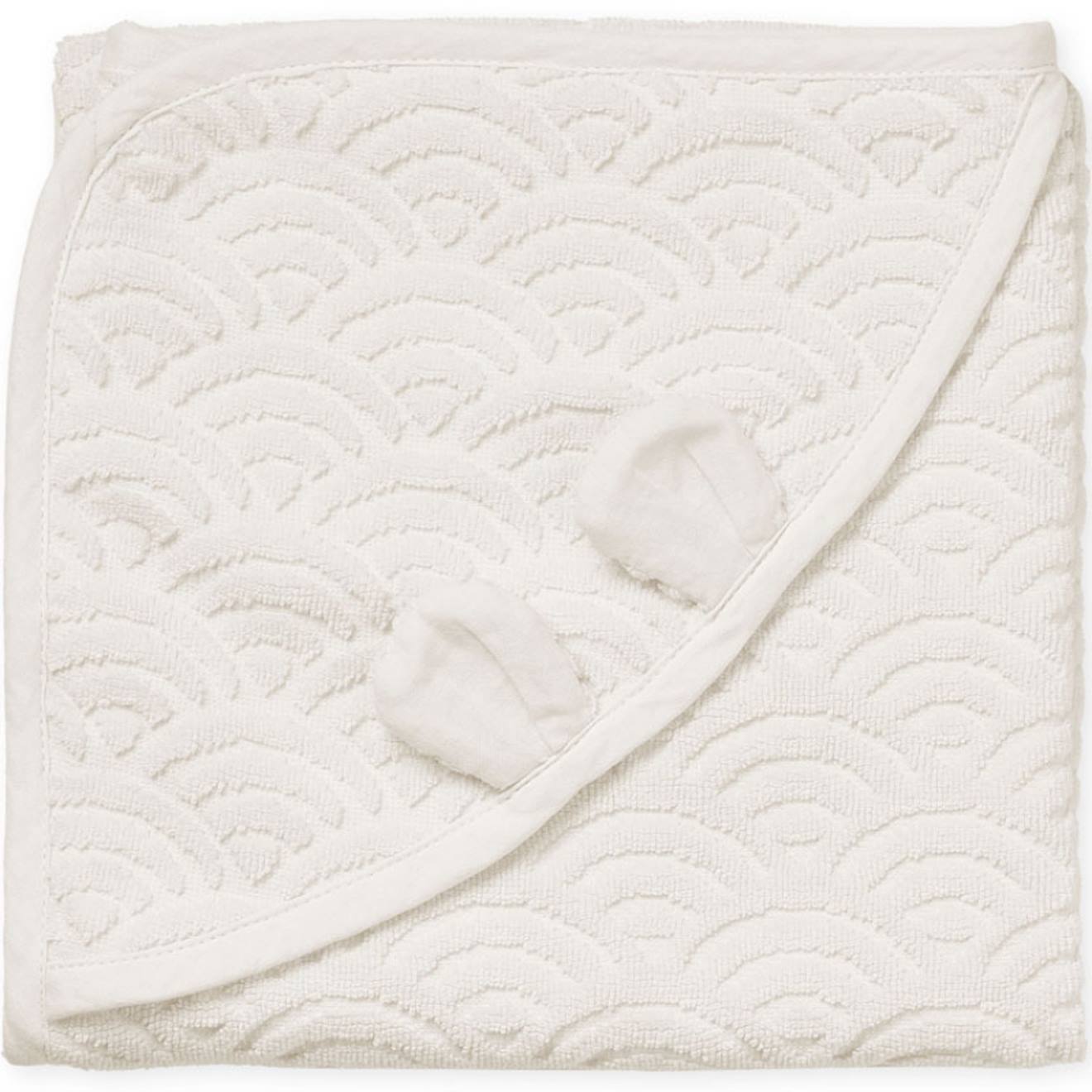Cape De Bain Ours Vert Sauge (80 X 80 Cm) Écru