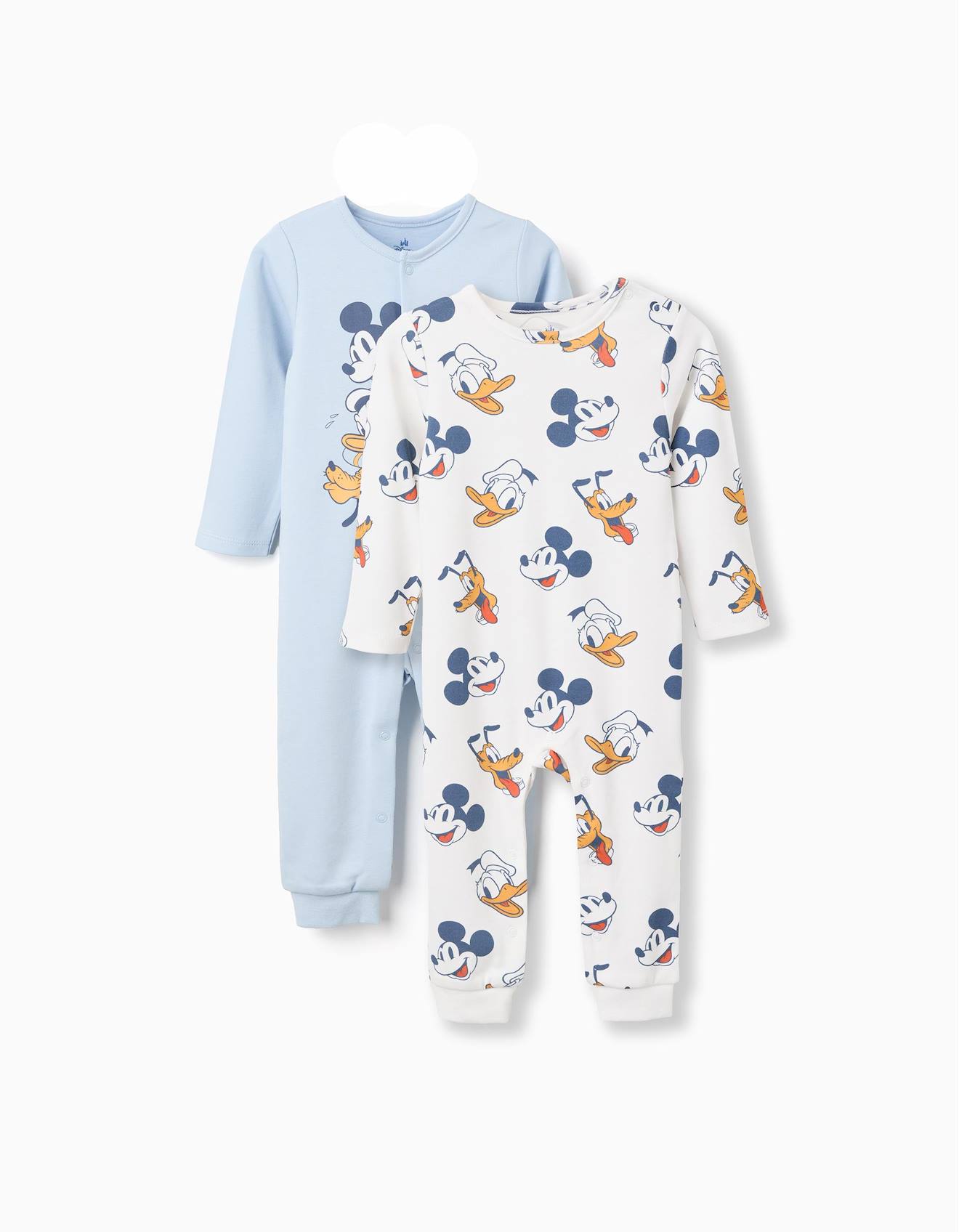 Lot De 2 Grenouillères En Coton Mickey Mickey Multicolore