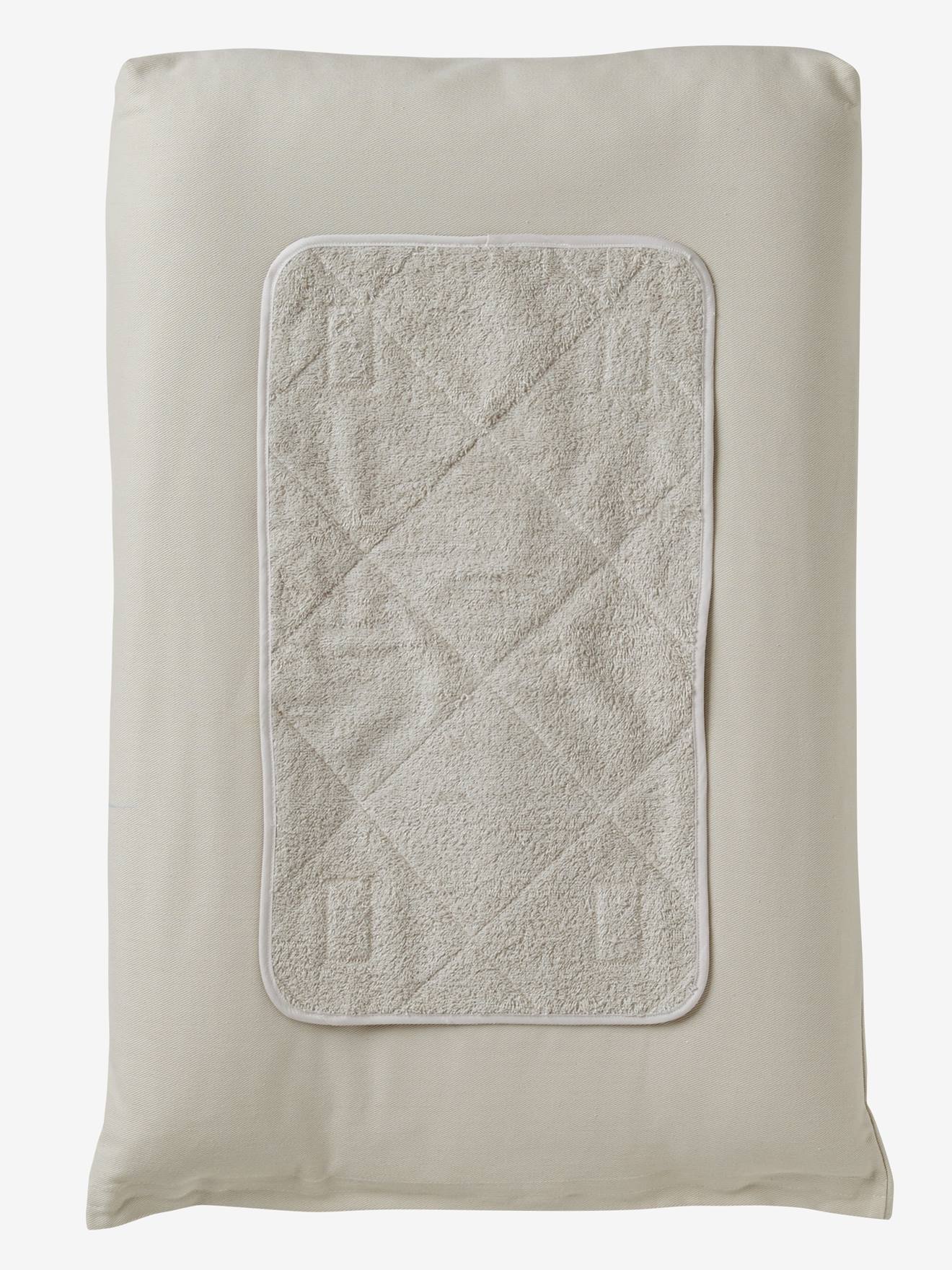 Lot 2 serviettes de rechange matelas à langer gris taupe (Vertbaudet) - Image 1