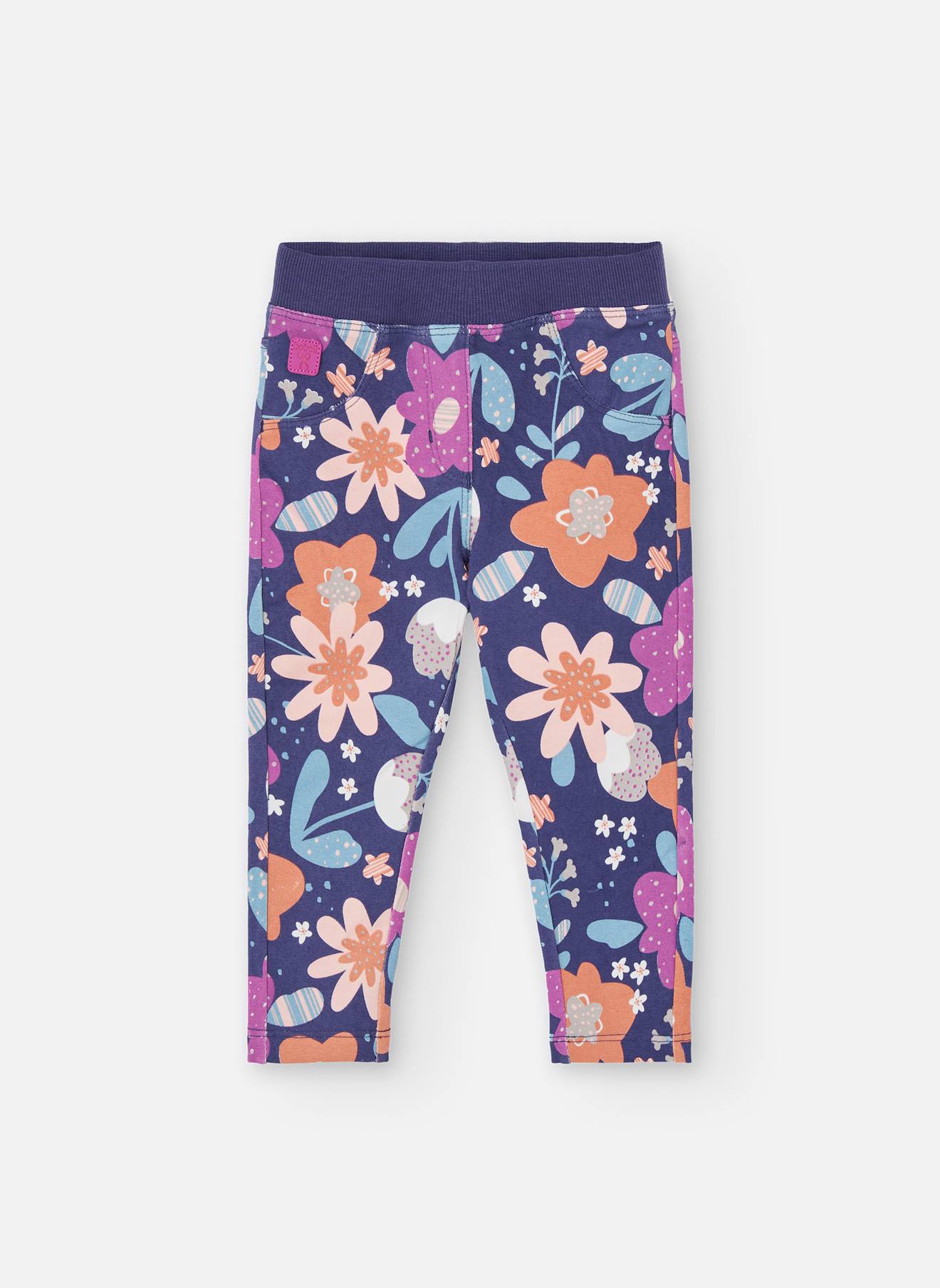 Pantalon Fille En Polaire Imprimé Floral Multicolore