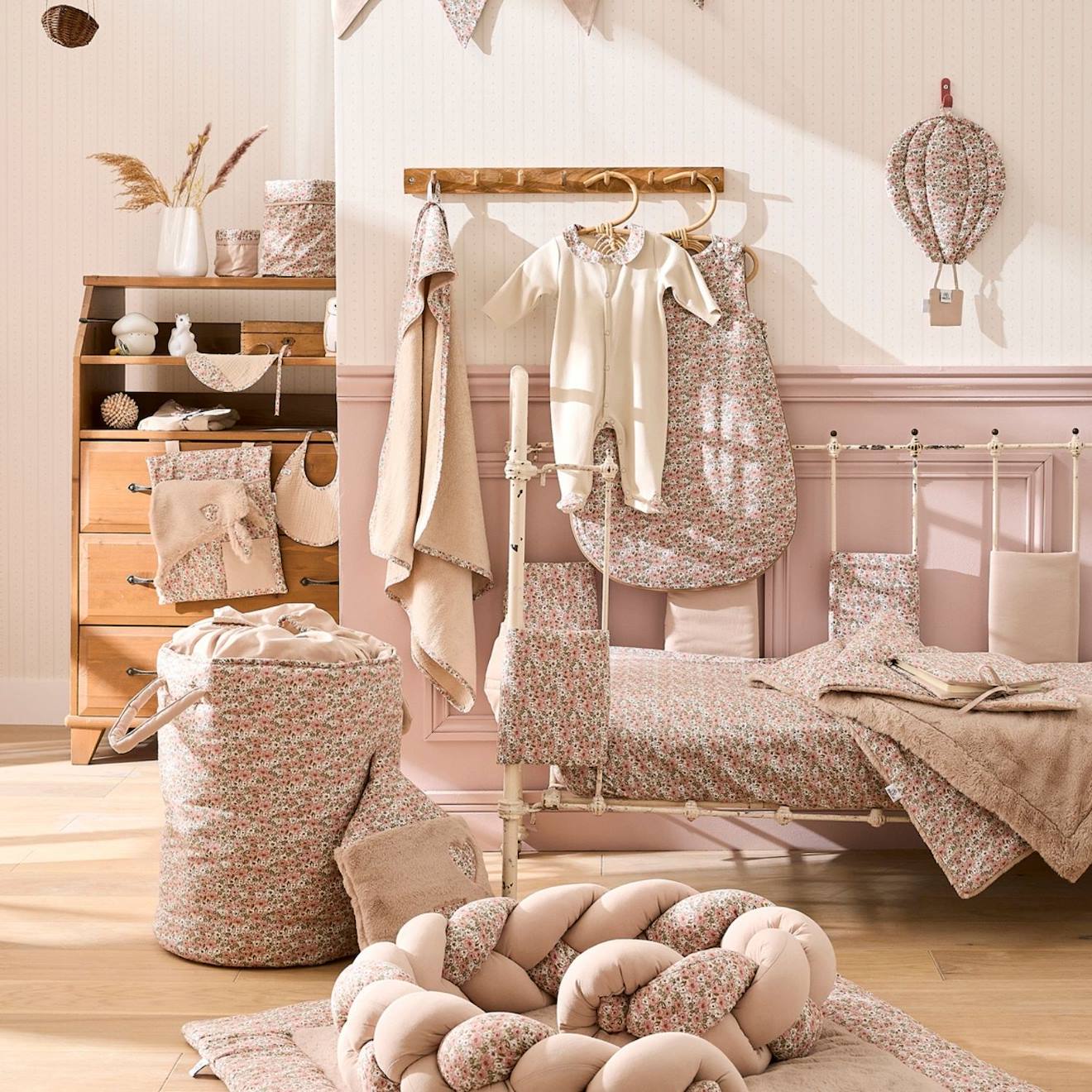 Cape De Bain Bambou + Gant Afternoon Tea Rose, Marron, Vert (Bb&Co) - Image 1