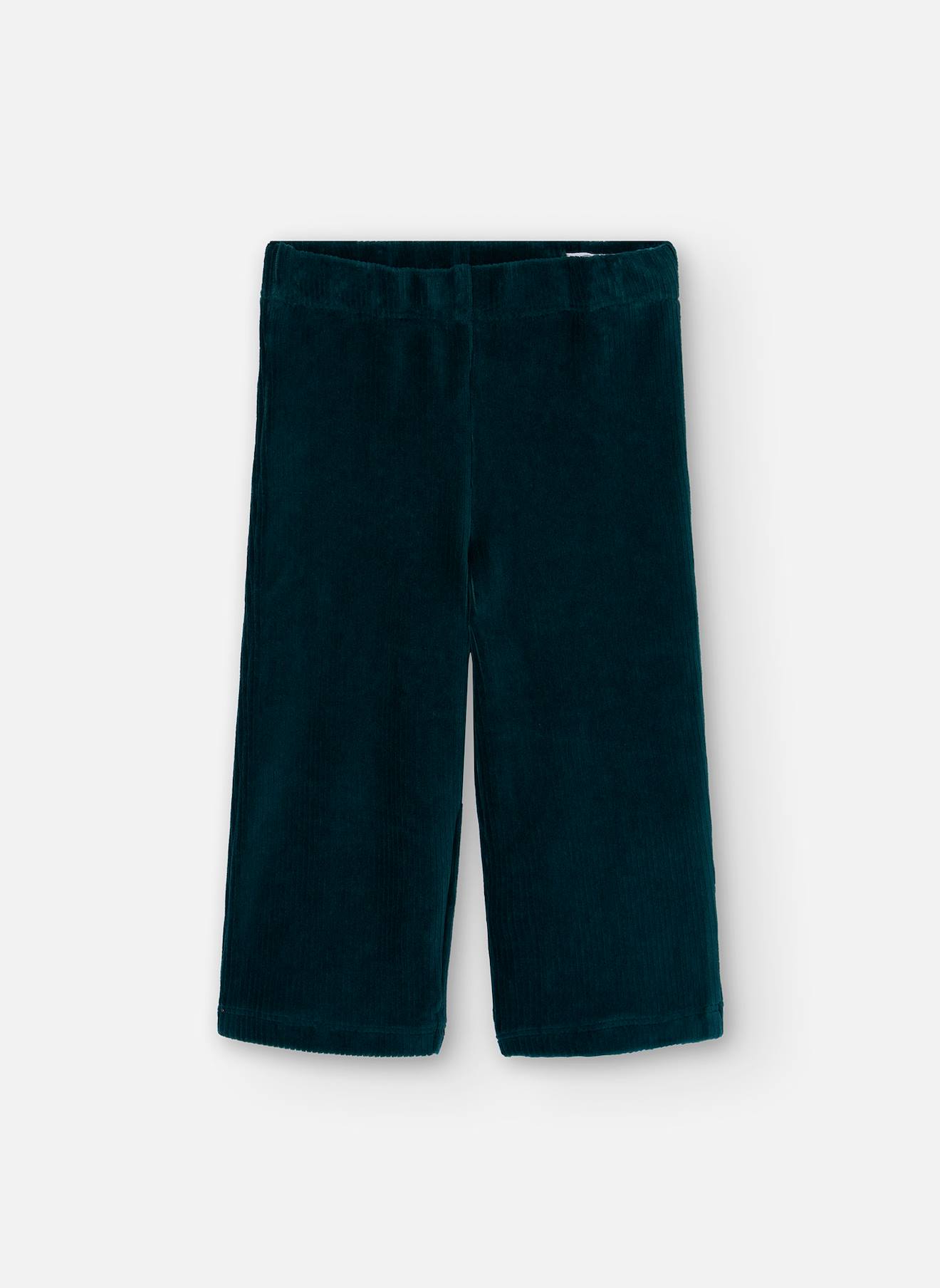 Pantalon Fille En Velours Côtelé Vert