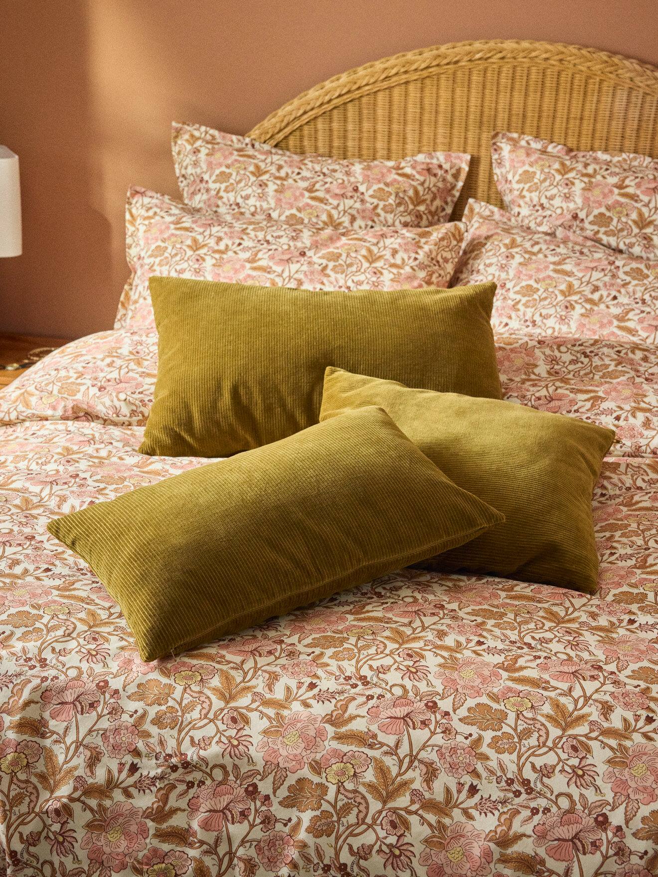 Housse De Coussin En Velours Côtelé Bronze