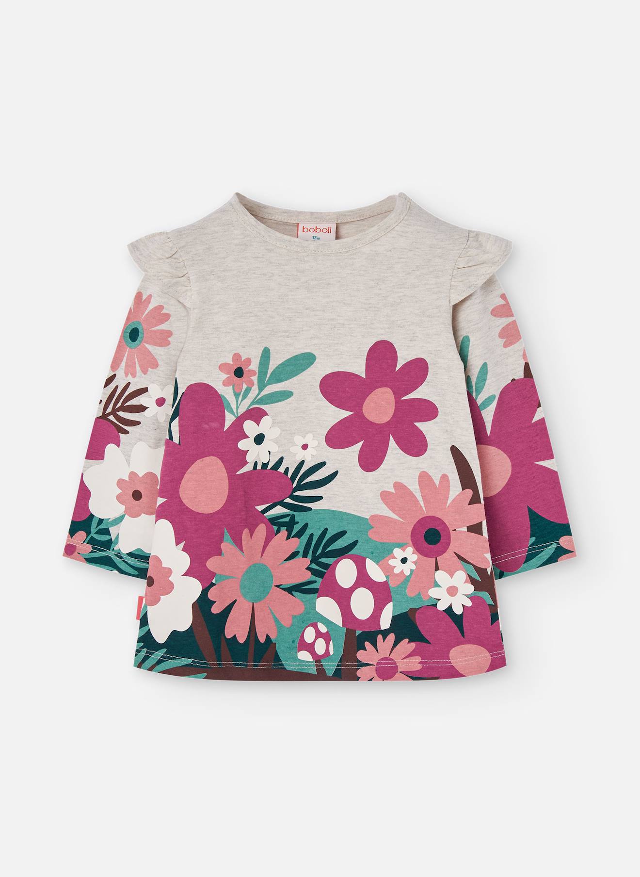 Robe En Maille À Fleurs Beige