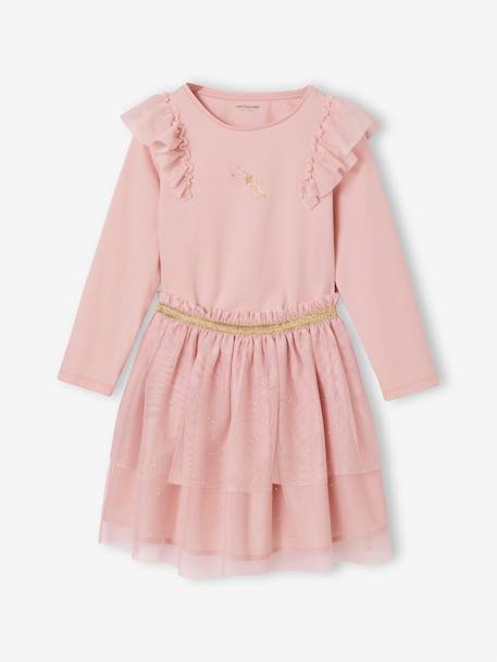 Fille-Ensemble fille noël jupon en tulle et t-shirt à volants