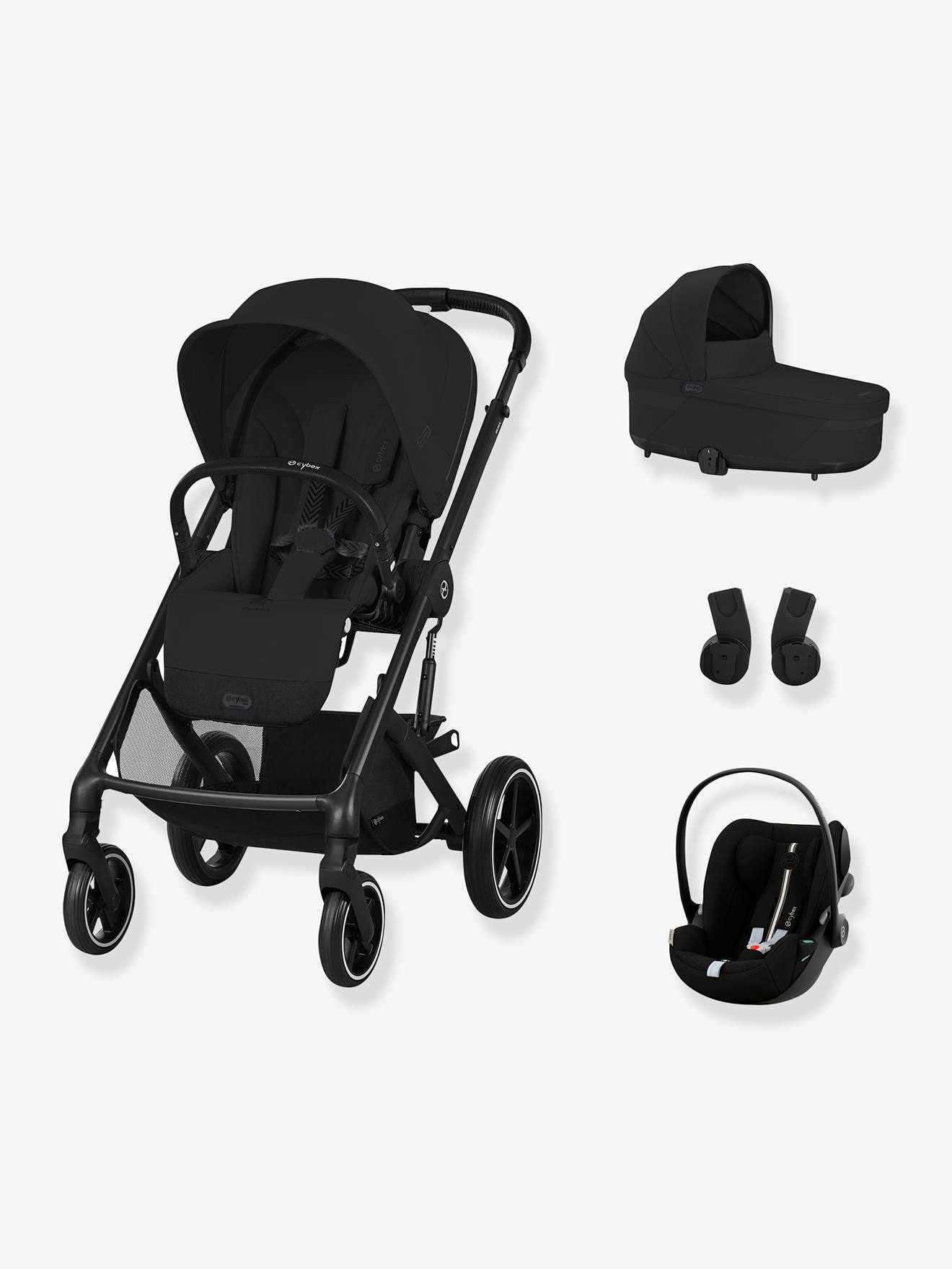 Trio naissance Poussette BALIOS + Nacelle S Lux + Coque auto Cloud G i-Size + Adaptateurs noir