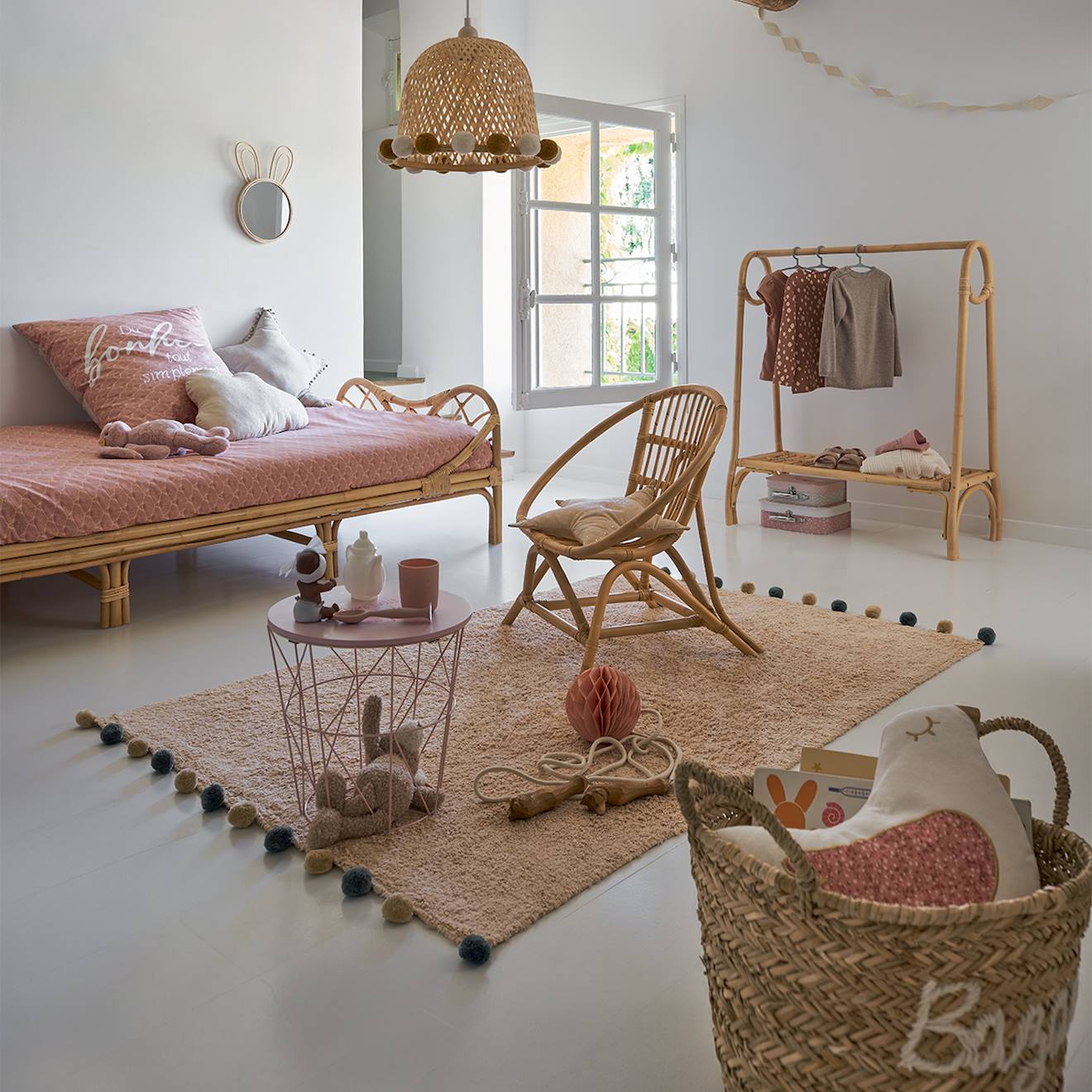 Tapis+Rectangulaire+Enfant+Beige