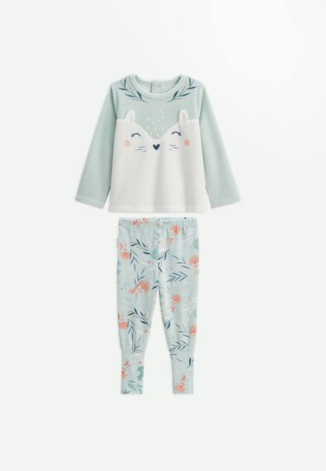 Bébé-Pyjama bébé 2 pièces en velours à pieds retroussables dina