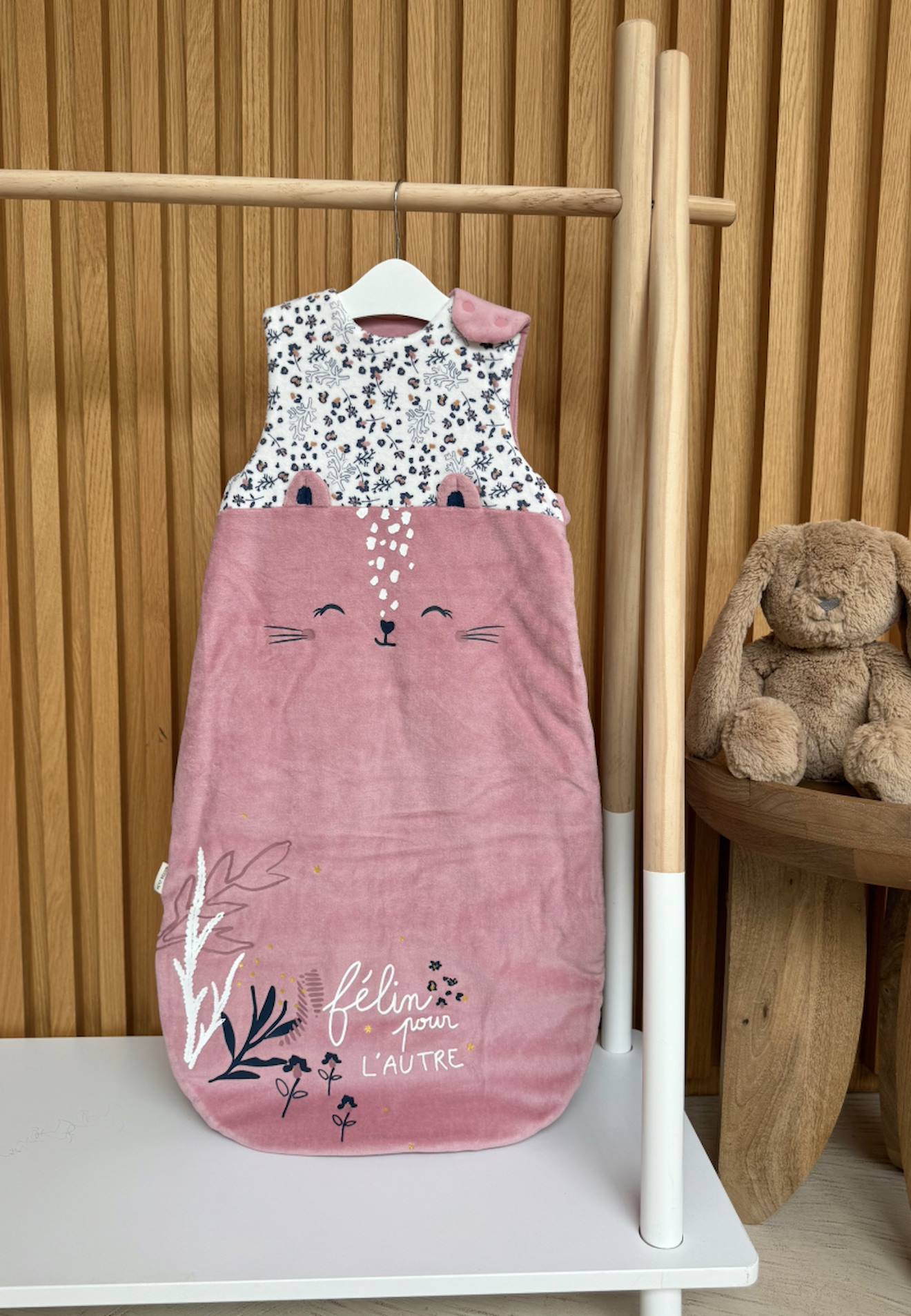 Gigoteuse D'hiver En Velours Céleste Rose