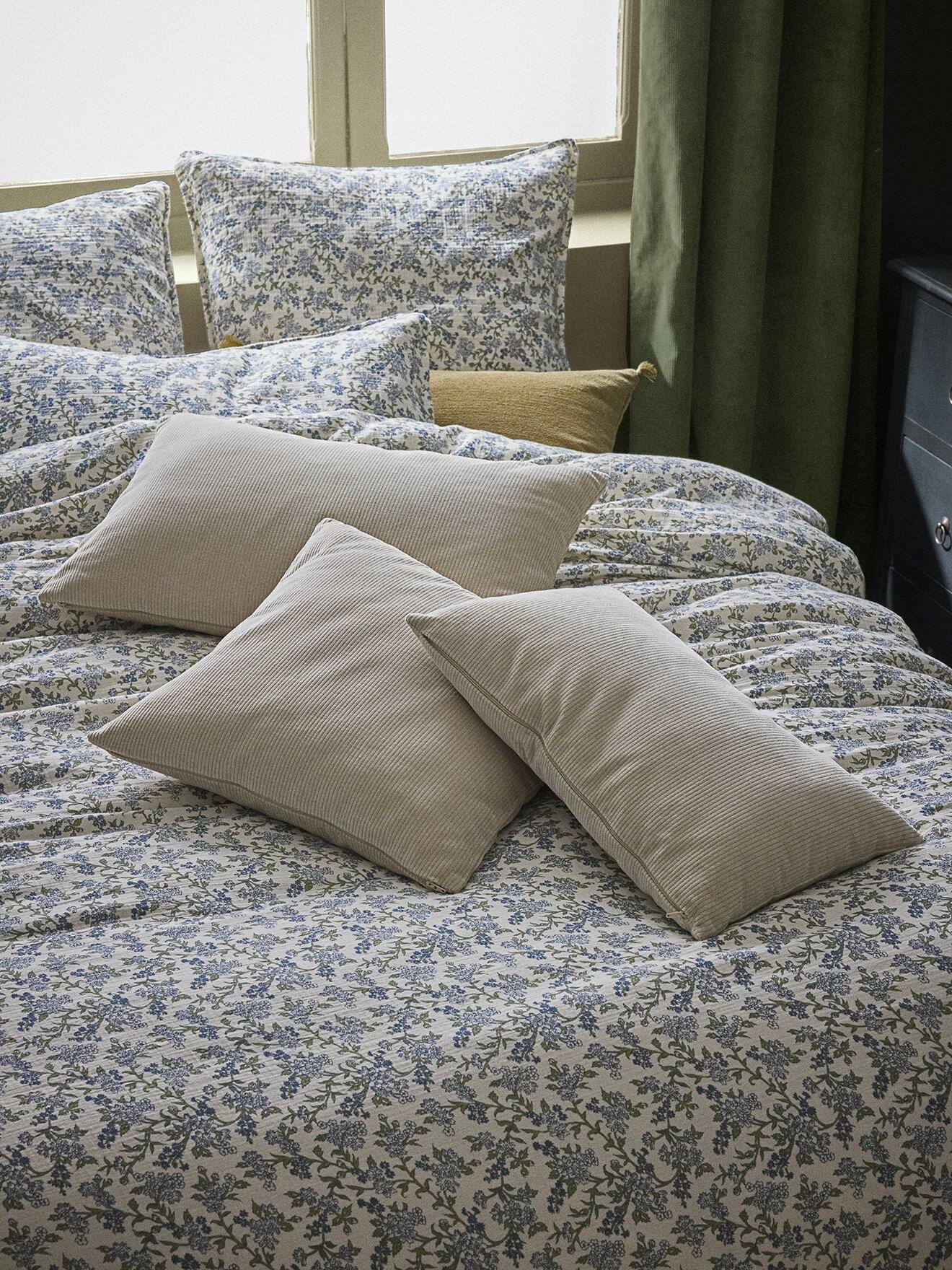 Housse De Coussin En Velours Côtelé Craie