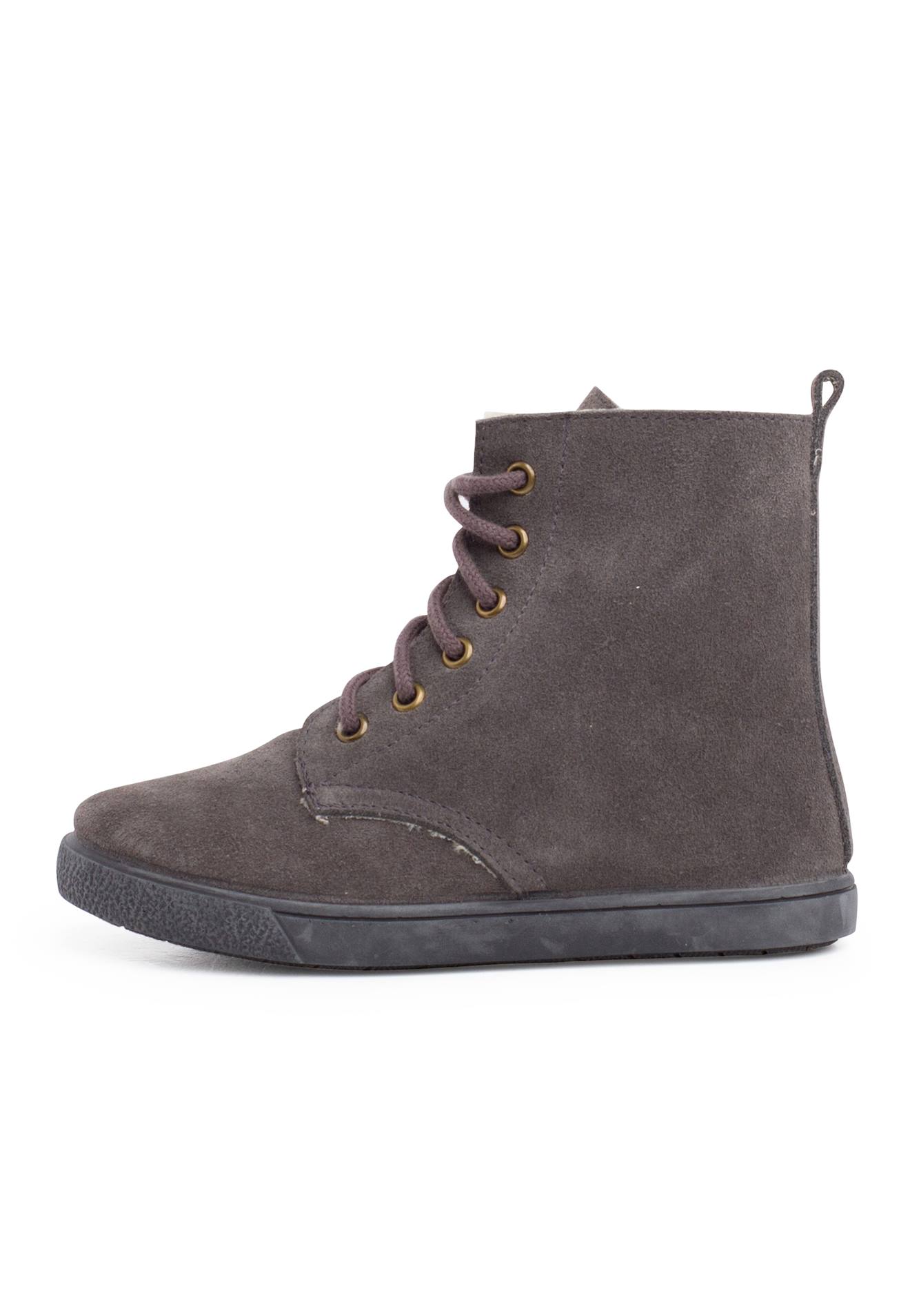Botte En Peau De Mouton Avec Lacets Latéraux À Glissière Gris Botte En Peau De Mouton Avec Lacets Latéraux À Glissière Gris