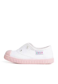 Chaussures-Chaussures garçon 23-38-Baskets blanches sans lacets semelle de couleurs