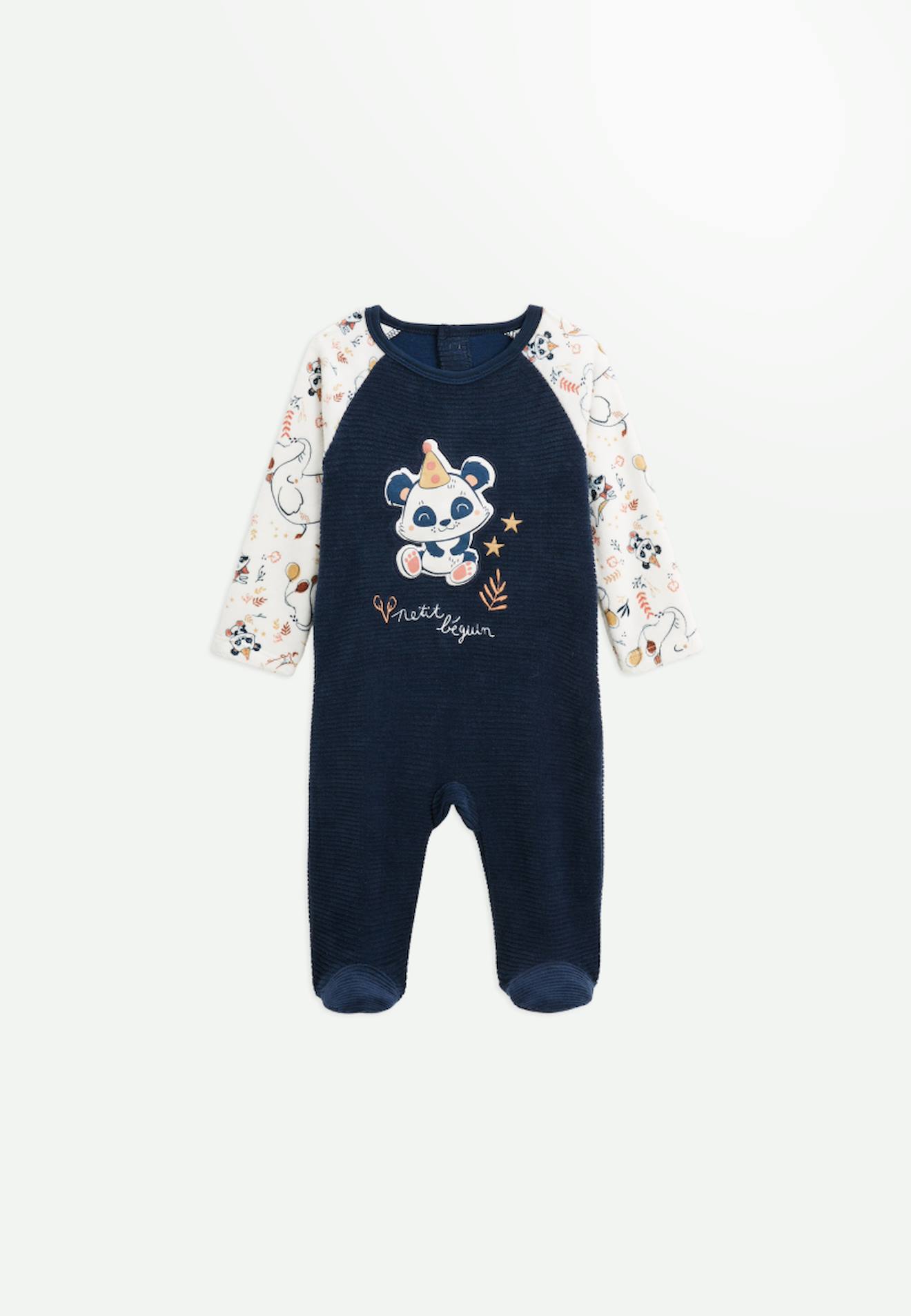 Pyjama Bébé En Velours Cirque D'automne Bleu