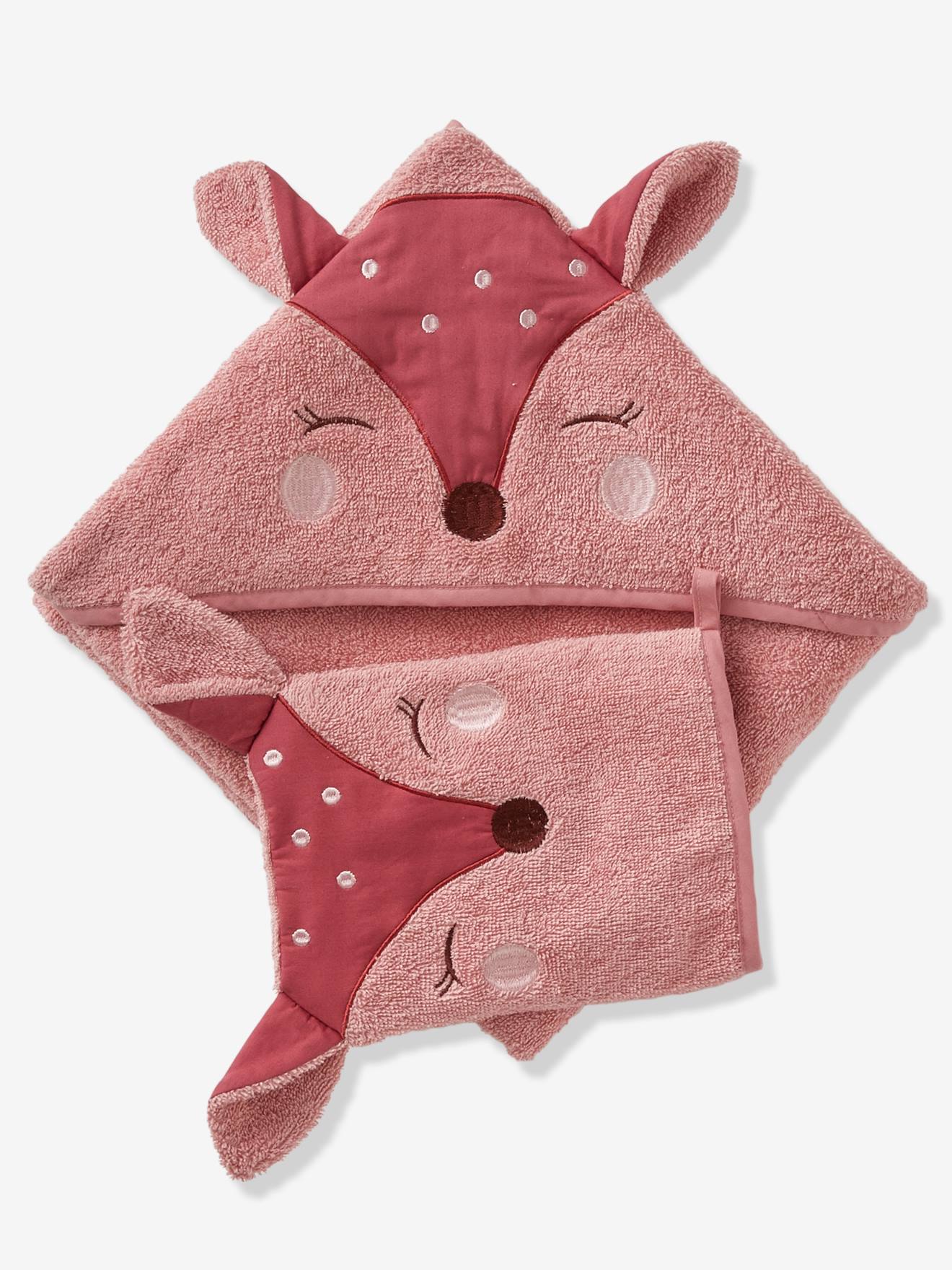 Cape de bain et gant de toilette Biche blush (Vertbaudet) - Image 2