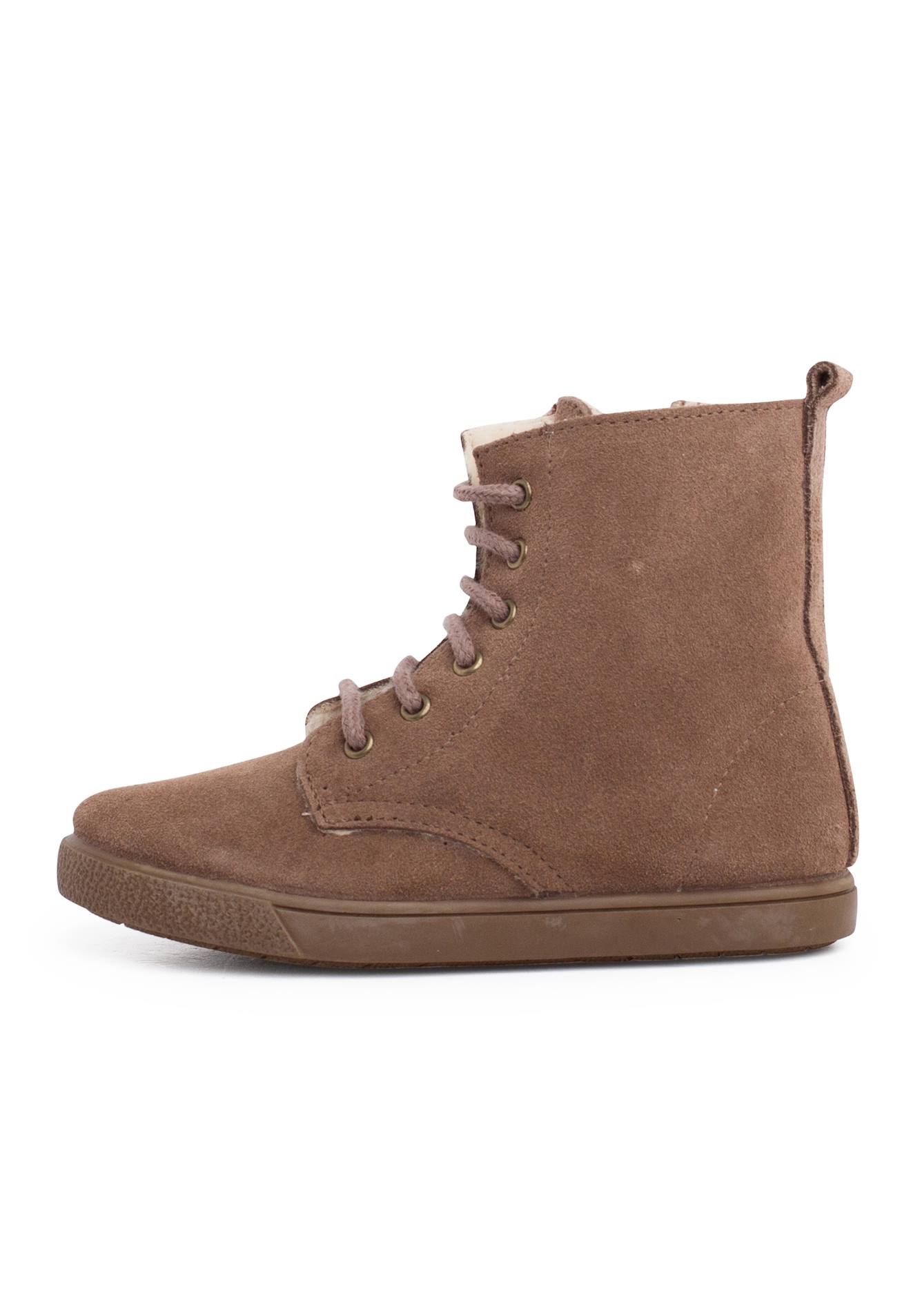 Botte En Peau De Mouton Avec Lacets Latéraux À Glissière Taupe Botte En Peau De Mouton Avec Lacets Latéraux À Glissière Taupe