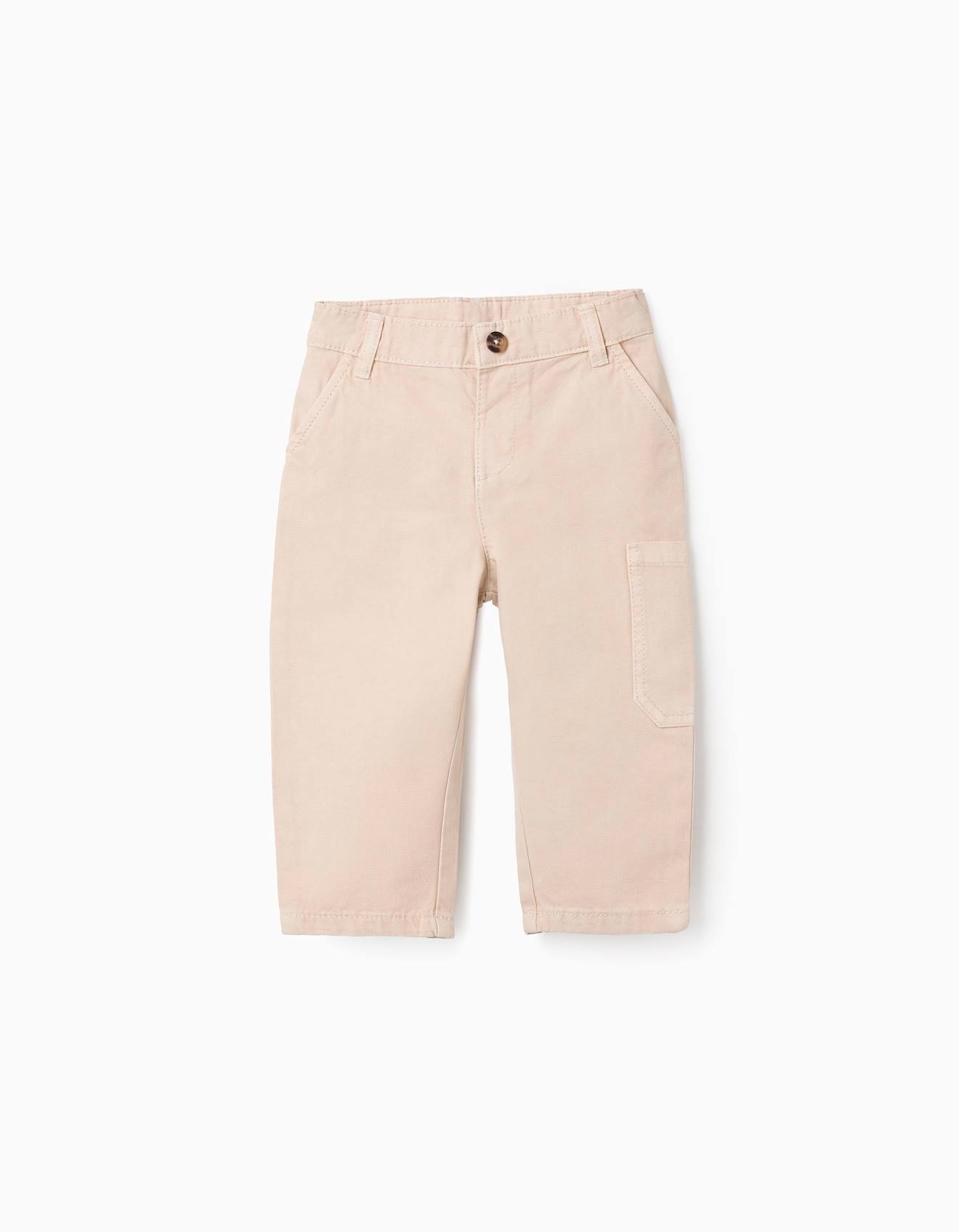 Pantalon Cargo En Coton Beige Clair