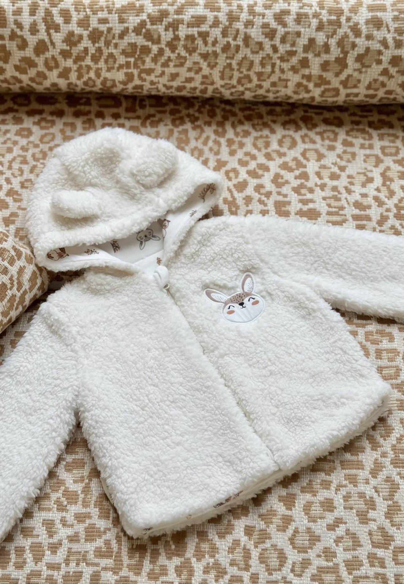 Veste À Capuche Zippé Bébé En Sherpa Chou Lapinou Ecru
