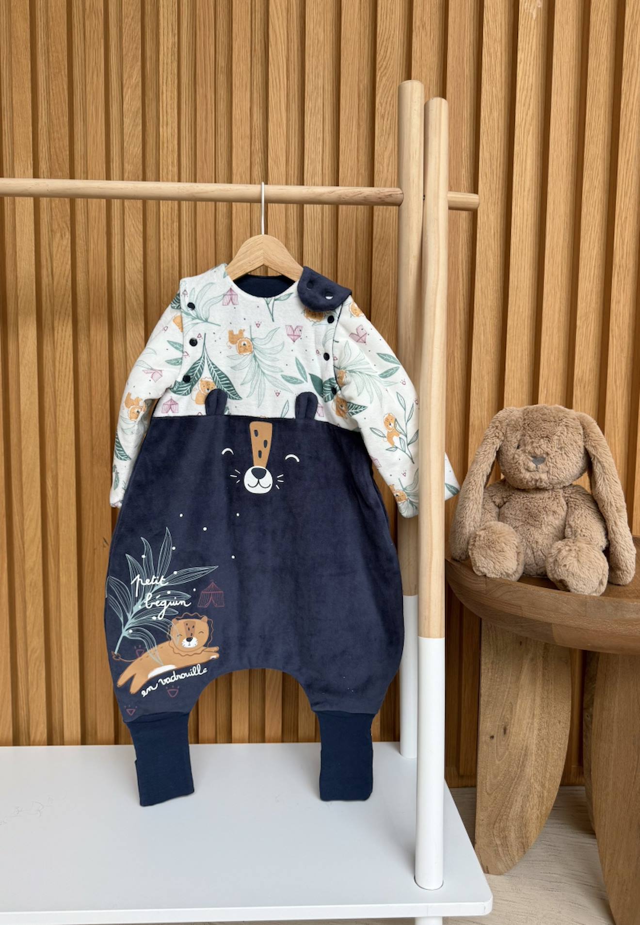 Turbulette Tog 2 En Velours Avec Pieds Retroussables Et Manches Amovibles Charly Bleu