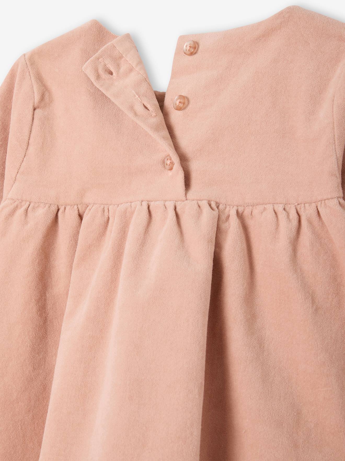 Ensemble Robe Et Capeline Bébé Fille Coffret Cadeau Rose Pâle