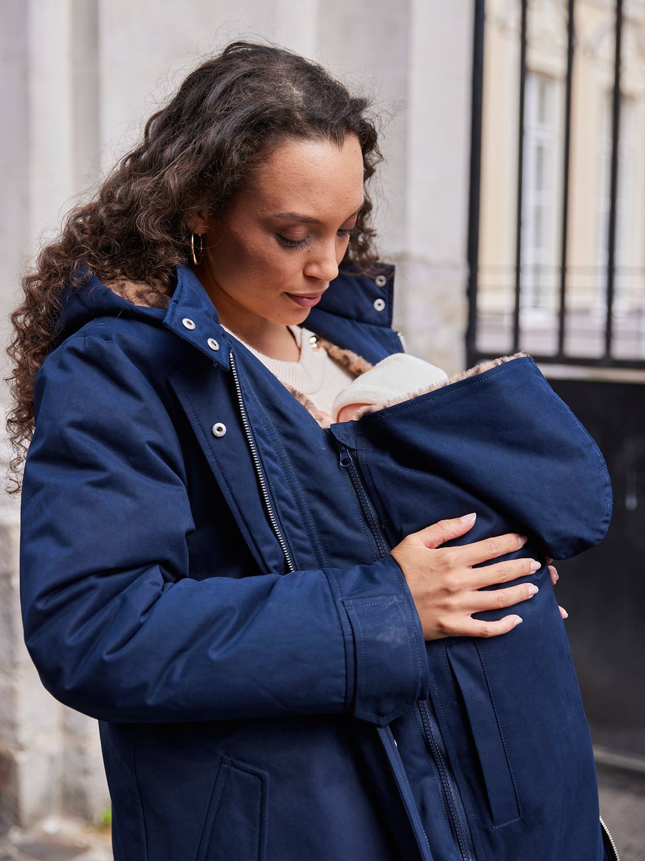 Parka volutive de grossesse protge bb marine 150 €