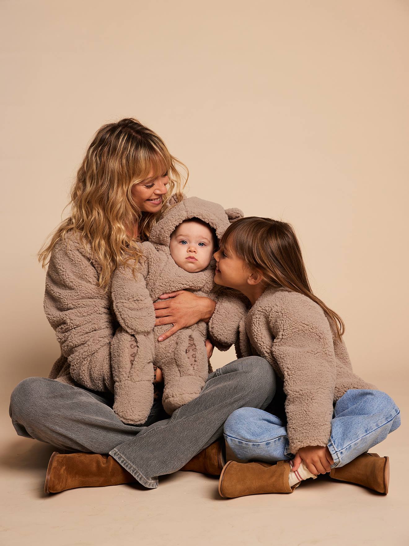 Combipilote mixte doublée léopard capsule famille taupe (Envie De Fraise) - Image 1