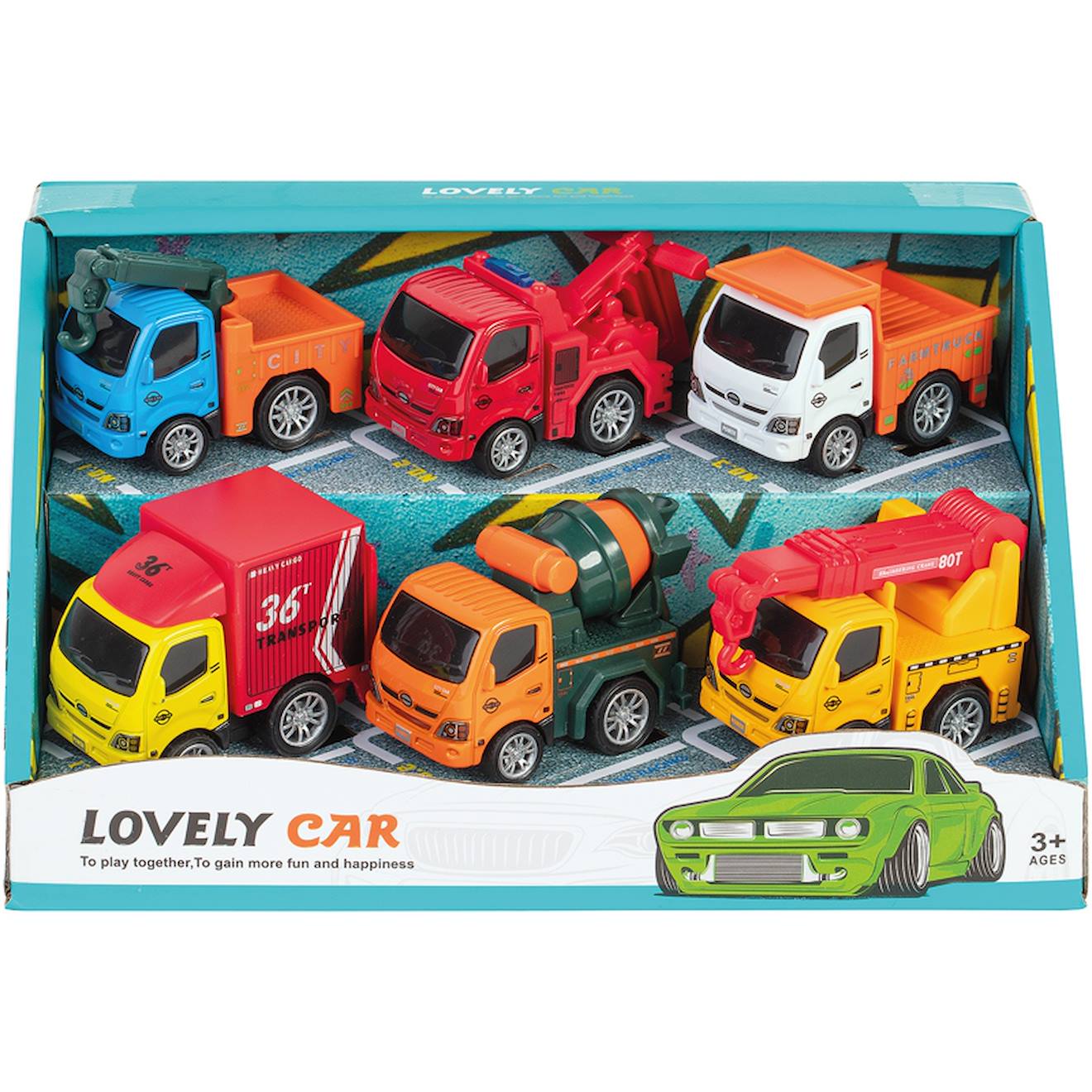 Collection De 6 Véhicules En Métal Multicolore