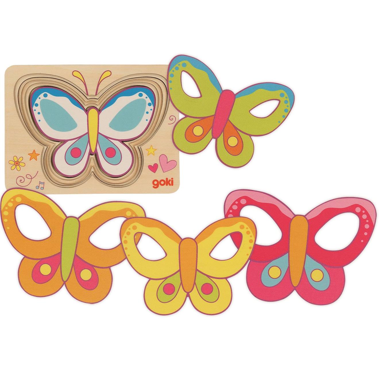 Puzzle À Couches Papillon Rose