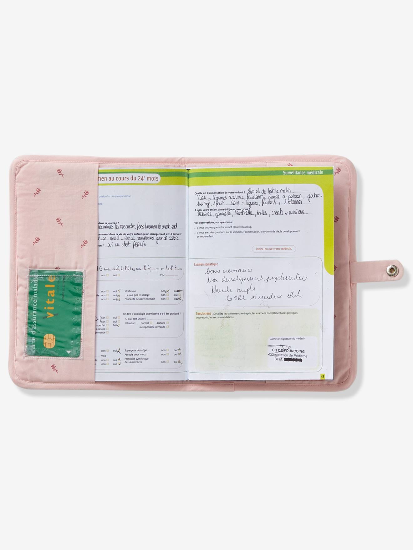 Protege Carnet De Sante Bois De Cerisier Rose Pale Vertbaudet