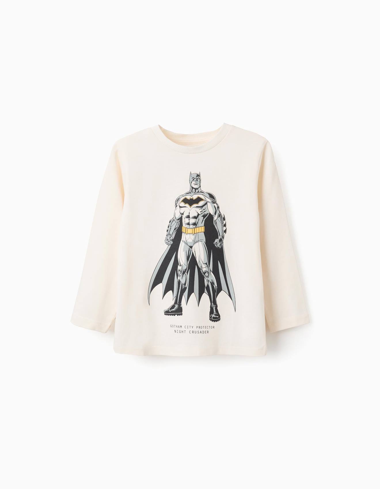 T-shirt À Manches Longues En Coton Batman Beige Clair