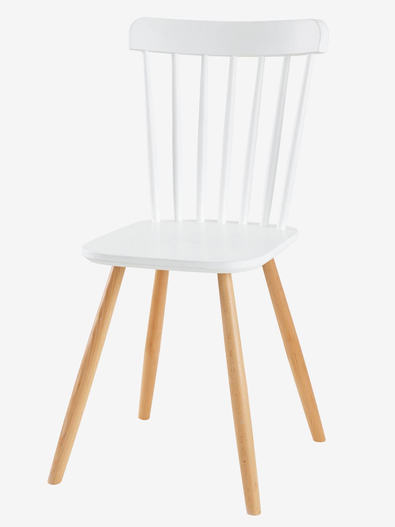 Chaise enfant Basic, assise H 45 cm blanc/bois