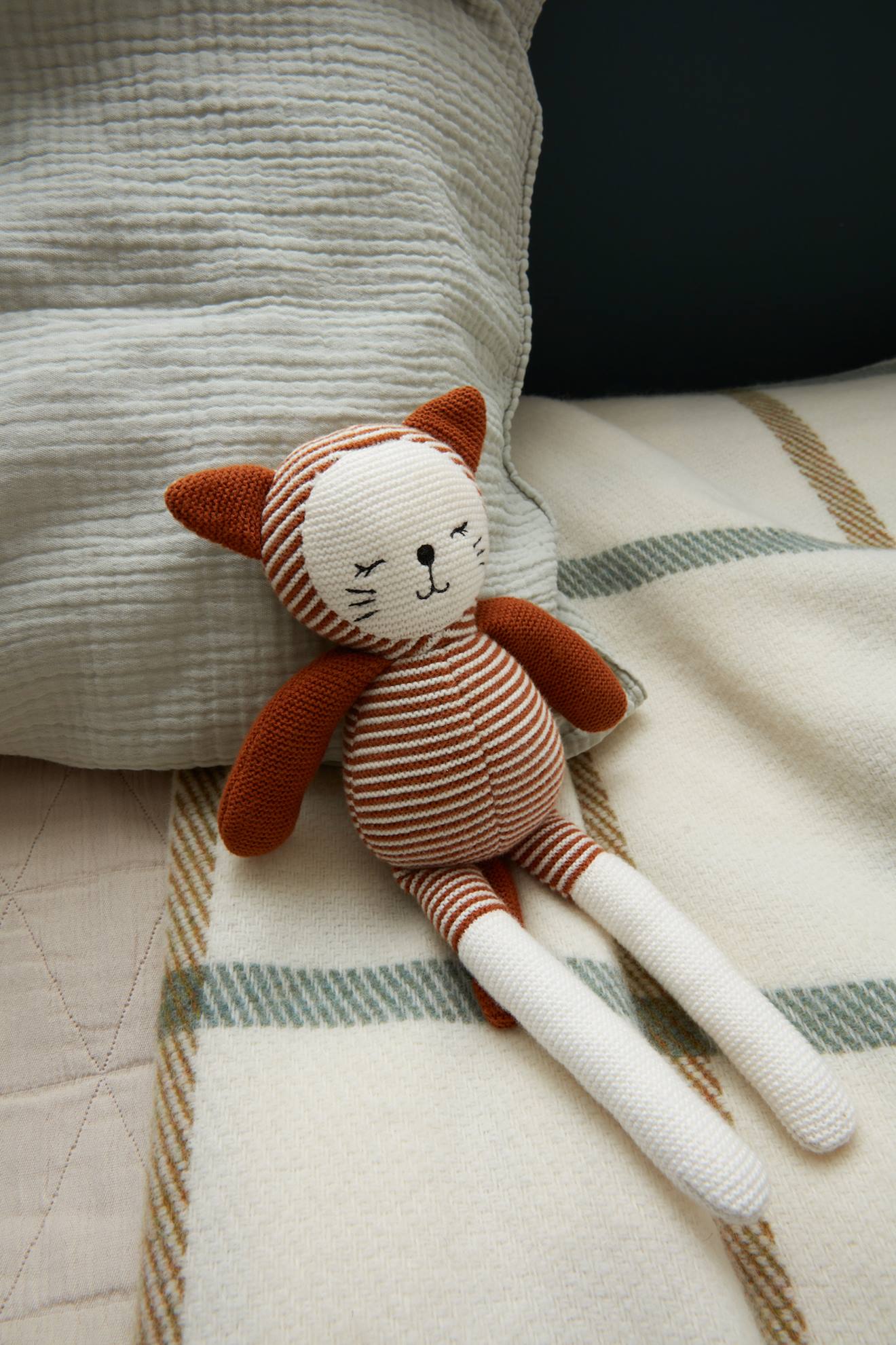 Doudou Chat En Crochet Marron