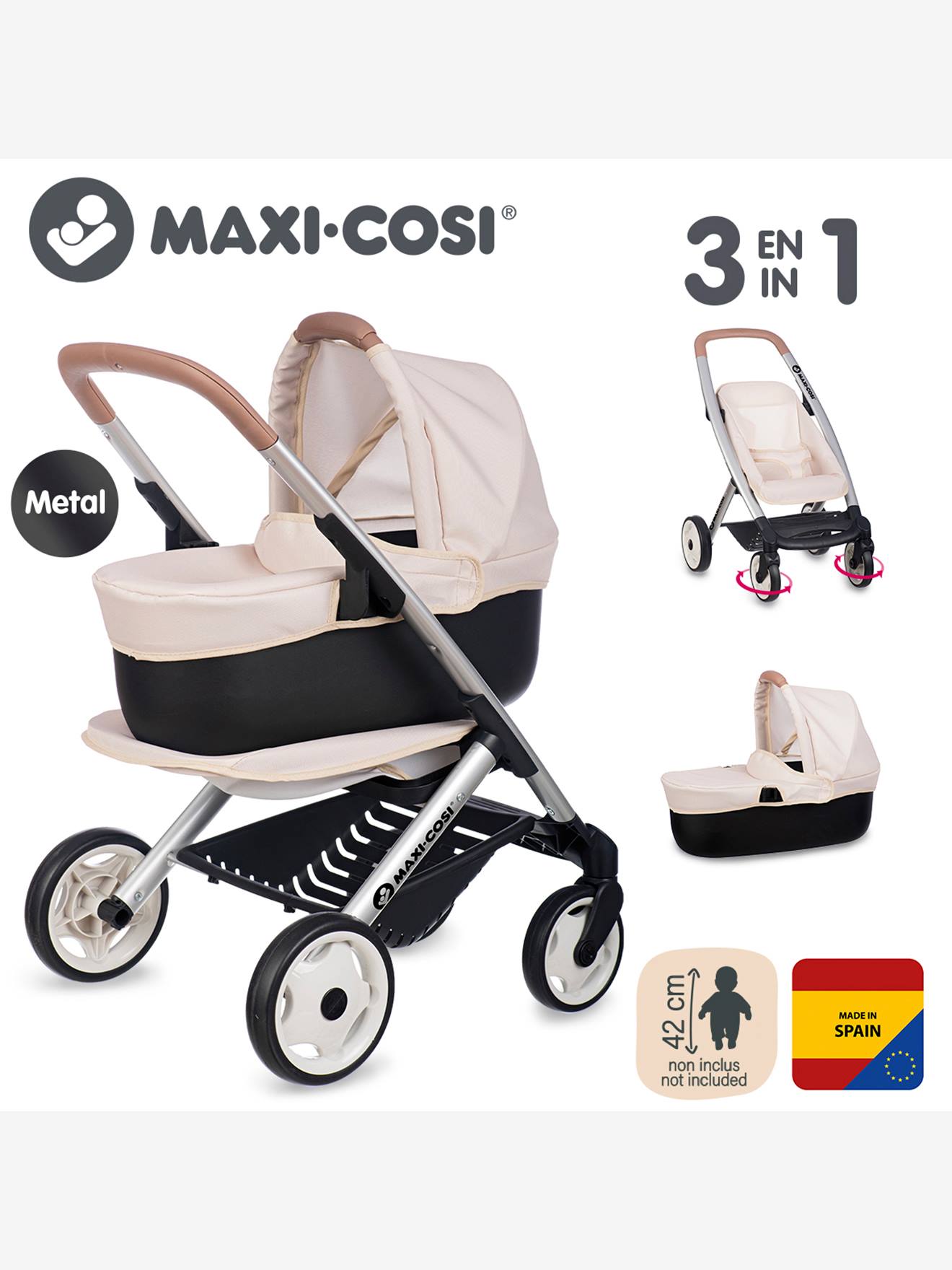 Maxi Cosi Poussette Landau 3 en 1 - beige (Smoby) - Image 2