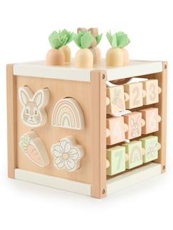 Jouet-Grand cube d'activités bois fsc® - lapin fine