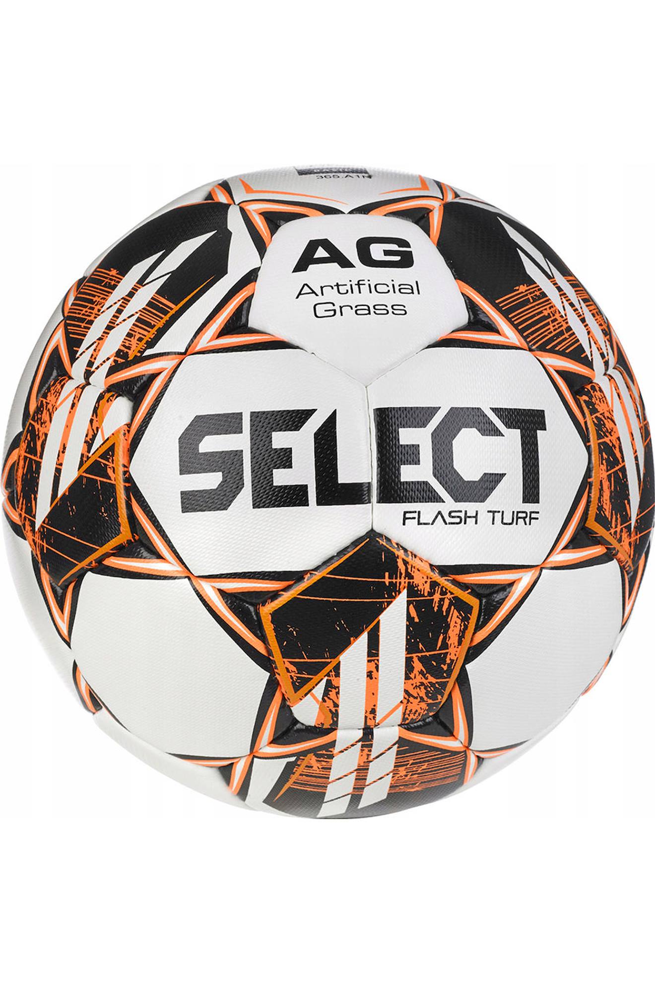 Ballon De Foot (taille 5) Flash Turf T26-17855 Blanc / Orange / Noir