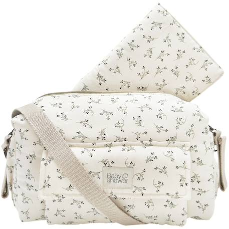 Babyshower - Sac À Langer Camila Olive Bloom Canvas Ecru, Vert