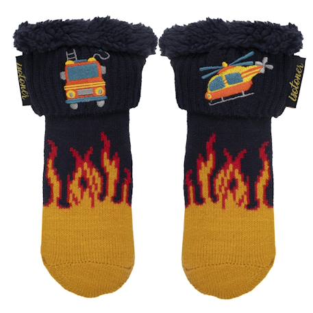 Chaussettes fourrées garçon bleu canard  - vertbaudet enfant