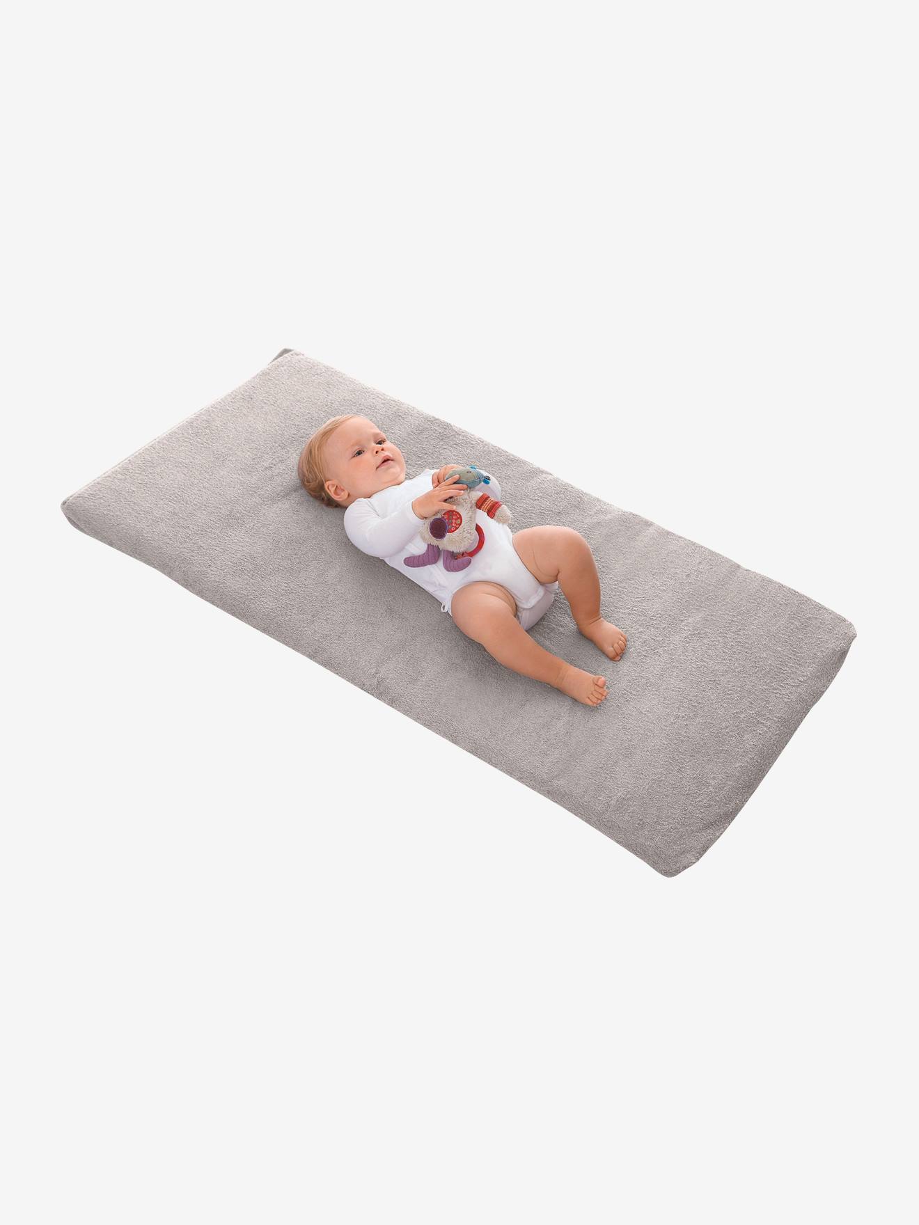 Matelas bébé de voyage vertbaudet gris clair/blanc